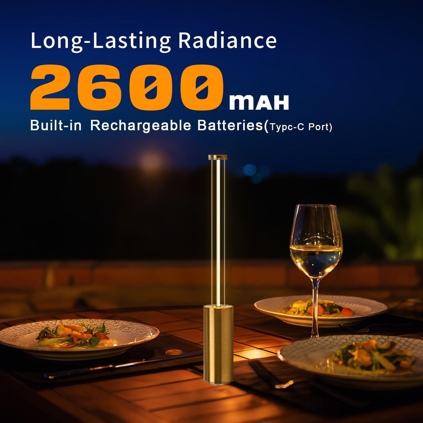 Gold Touch Lamp, Rechargeable Lamps Cordless Battery Operated Lights Small Lamps for Small Spaces Mood Lighting Portable Camping Lanterns for Dining Bar Patio Bedside Bookshelf Gold Decor