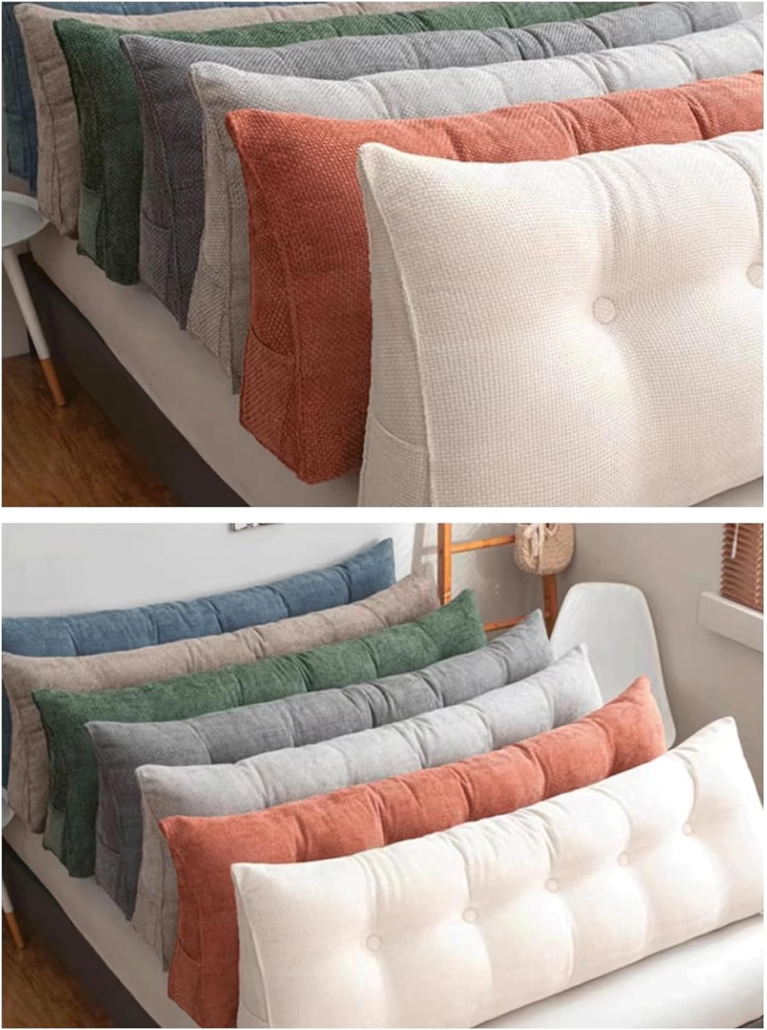 Headboard Pillows Triangular Reading Bed Rest Pillow Bed Wedge Pillow for Headboard Large Bolster for Bed Backrest Pillows for Sitting in Bed(Size:100x50x20cm,Color:Rice Coffee)