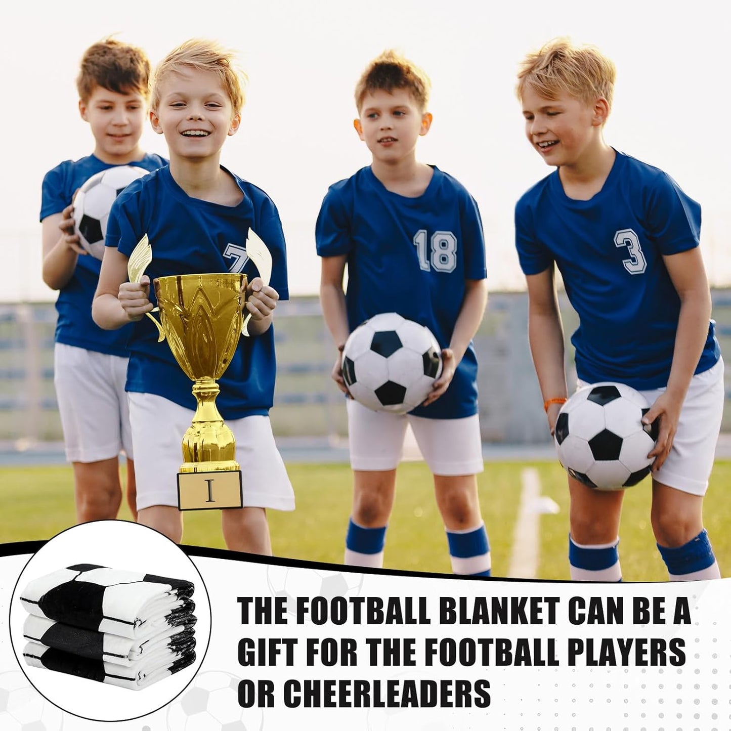 1 Pcs Soccer Flannel Blanket 40"x60" Soccer Fleece Throw Blanket for Teen Team Coach Gifts Ball Themed Accessories Decoration for Sport Lovers Birthday Christmas Adult Gift Favors