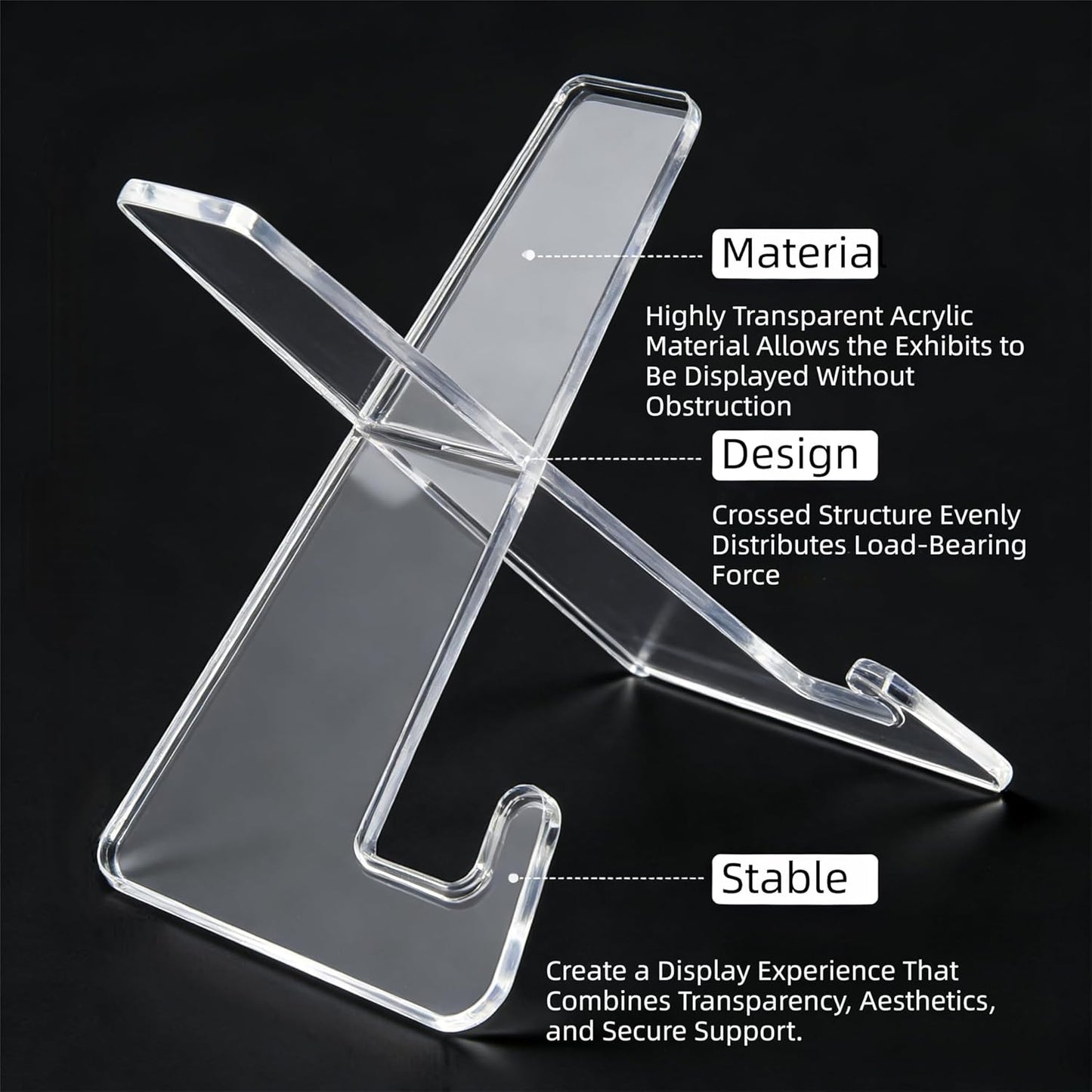 Acrylic Book Display Stand Risers Holder Decoration Vinyl Record Picture Photo Frame Plate Artwork Recipe Magazine Cookbook Clear Thickened Easel 7.8*5.1*6.3