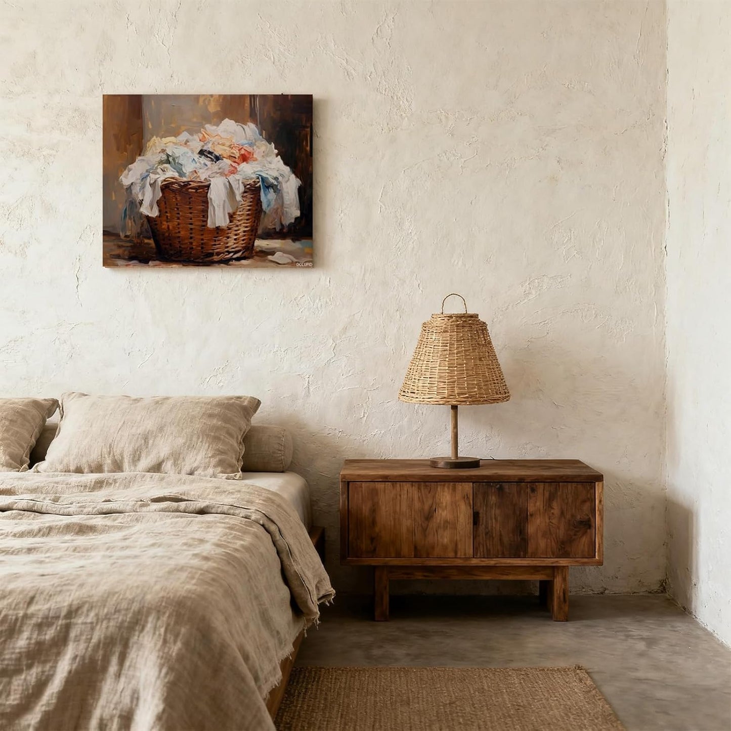 Canvas Print Wall Art Vintage Muted Laundry Cottage Art Poster Vintage Abstract Artwork Aesthetic Home Decor for Living Room Bathroom Bedroom Wall Art Framed 8x10inch