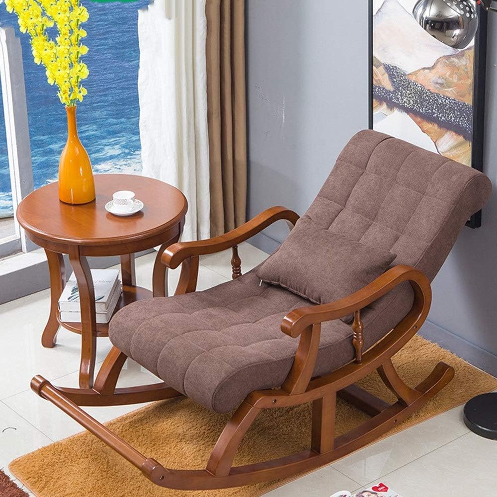 LSLYTQ Rocking Chair Reclining Chair Folding Rocking Chair Home Nap Cool Chair Adult Lunch Break Easy Chair Lounge Chair