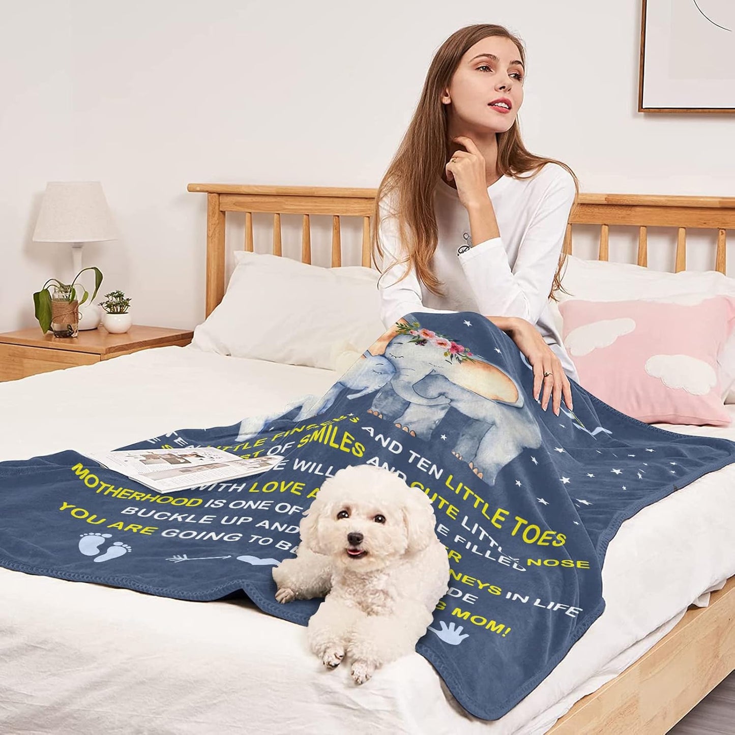 New Mom Gifts, Mom to be Gifts, First Time Mommy Present, Gender Reveal Blanket for New Moms - 60" X 50"
