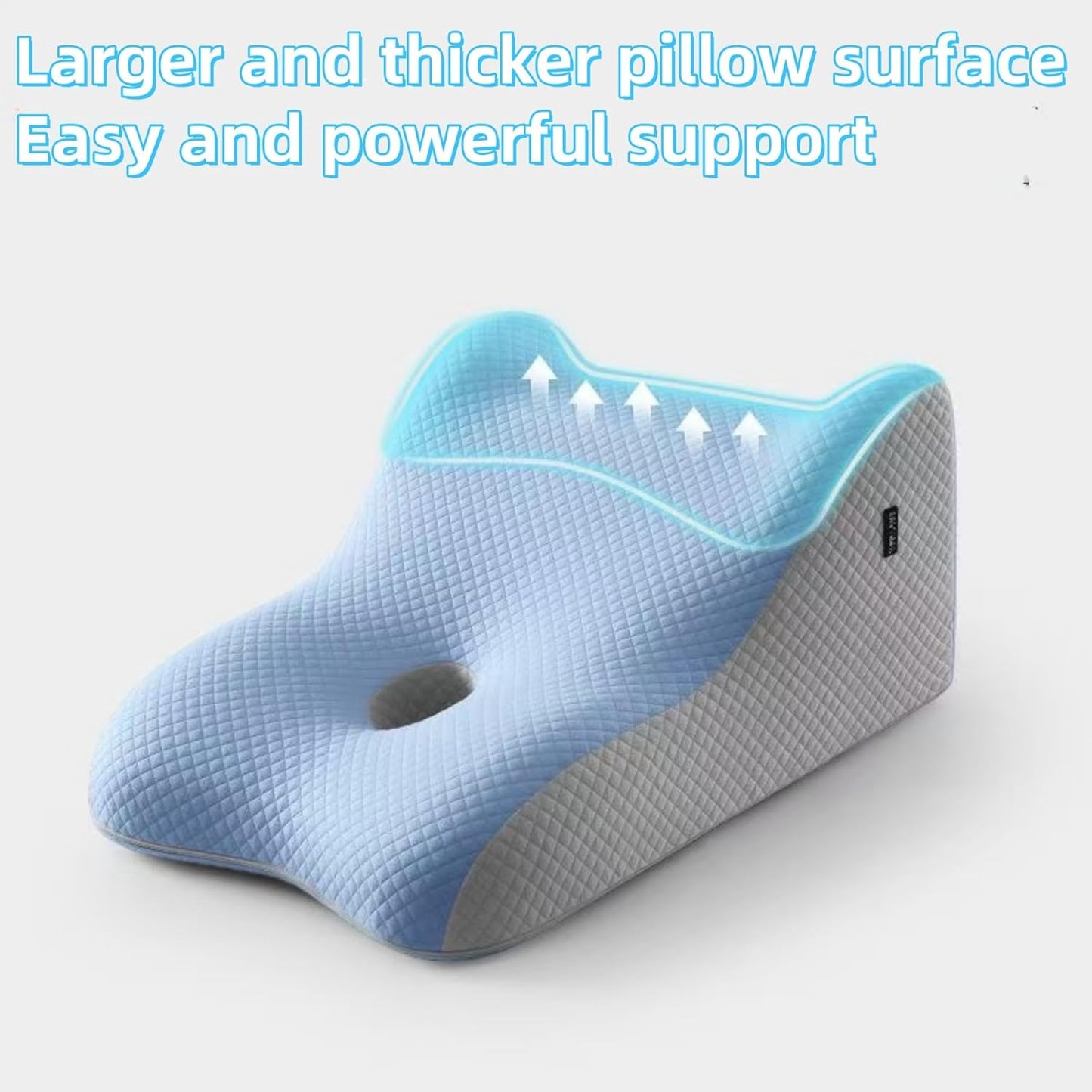 Memory Foam Body Support Pillow Multi-Function Orthopedic Cushion for Office Lumbar Suppor, Bed, Body Support, Wedge Pillow, Ergonomic Comfort for Sitting, Sleeping (Blue)