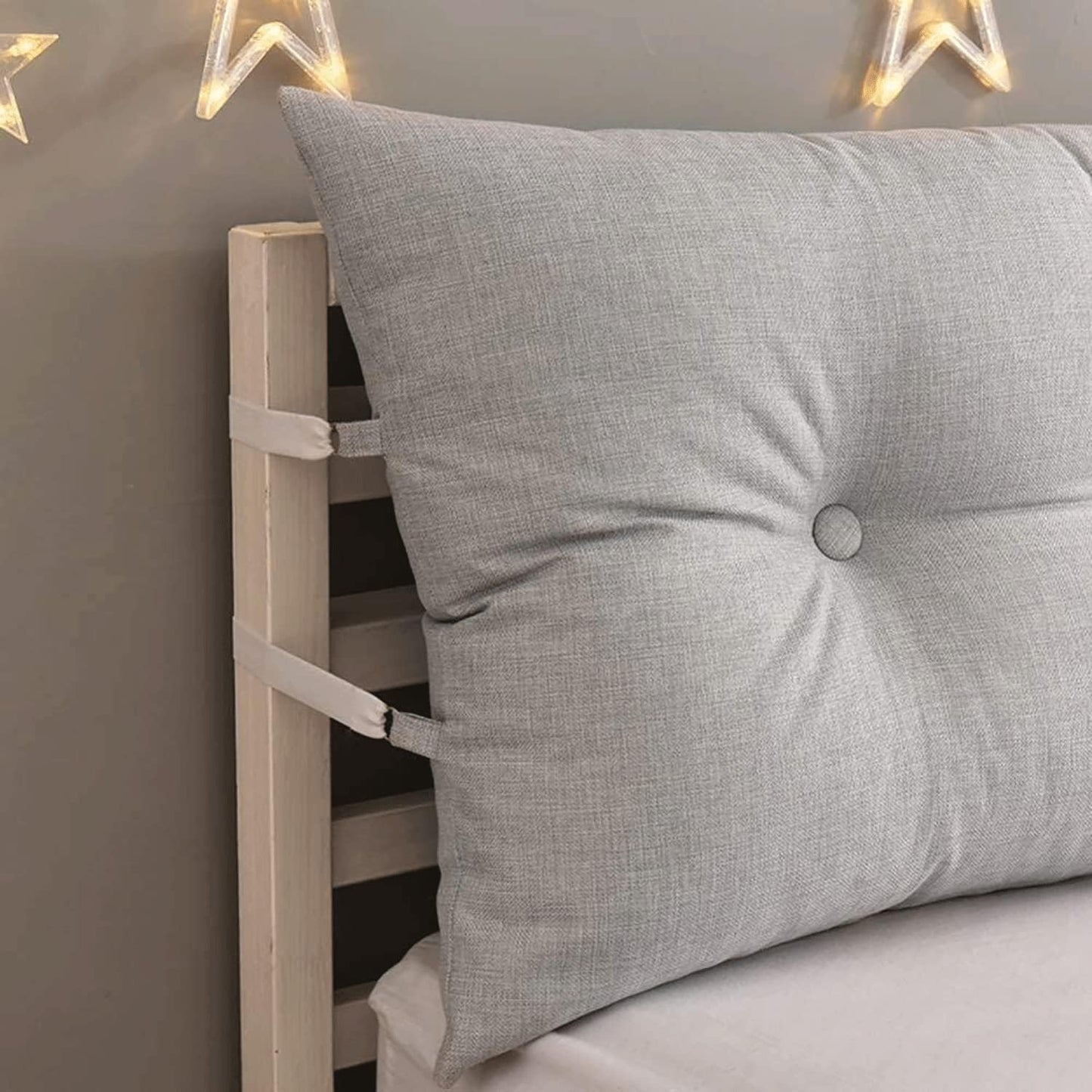 Reading Pillow Headboard Backrest Cotton Linen Filled Triangular Wedge Backrest Positioning Support Pillow Lumbar Pad(Size:180cm(71inch),Color:Gray)