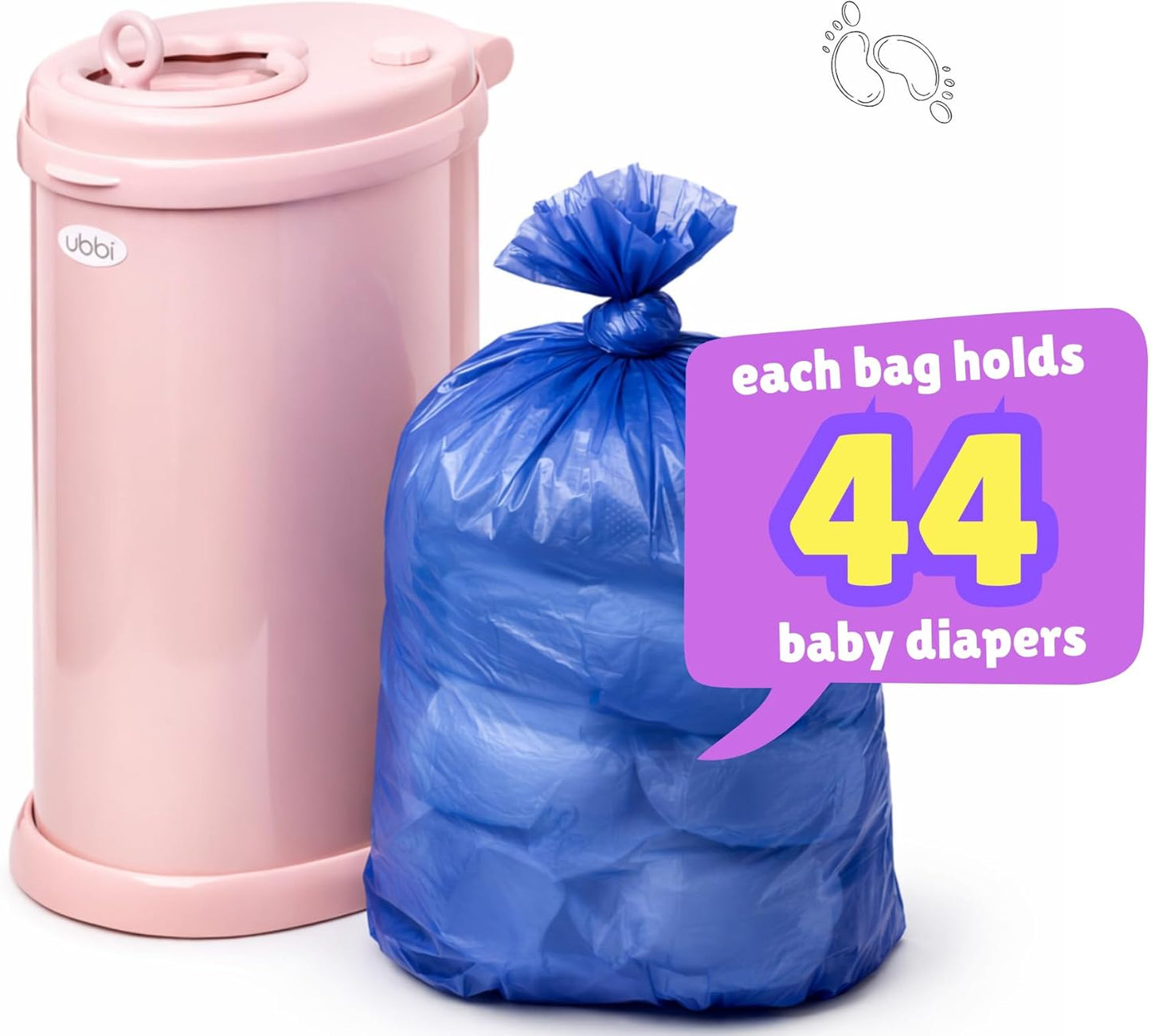 Disposable Diaper Pail Refill Bags (100 Bags) Compatible with Ubbi Diaper Bag Pail 13 Gal Capacity Diaper Pail Bag Medium Kitchen Trash Bag Heavy Duty Recycled Large Garbage Bag (100 ct.)