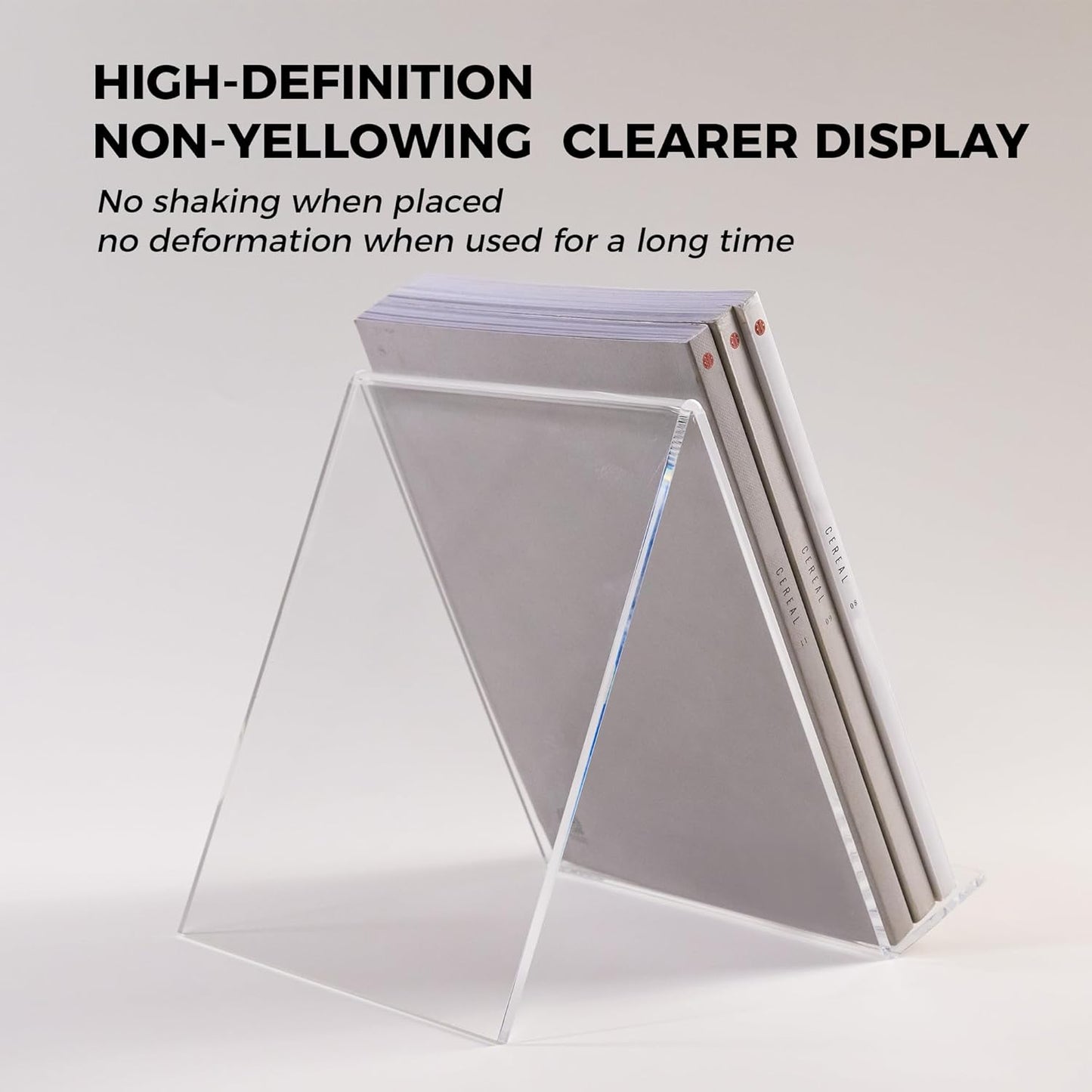 Acrylic Book Stand, Book Display Holder 8.5 x 11, Clear Acrylic Display Easel Transparent Display Stand Holder Tablet Holder for Album, CD, Magazine, Picture, Plate, Artworks, Phone, (2-PACK)