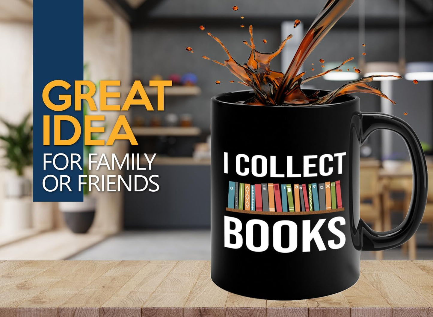 Book Lover Coffee Mug 11oz Black -I Collect Books - Writer Editor Bookish Librarian Bibliophile Bookish Grammar Philosophers