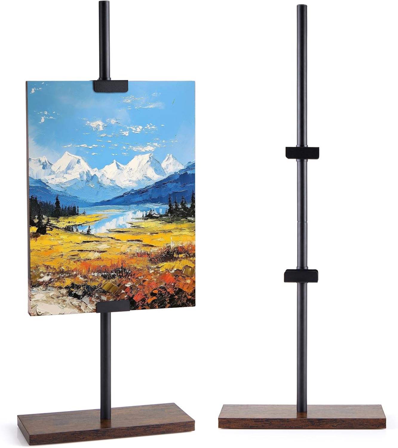 Adjustable Tabletop Picture Frame Easel Stand, up to 29" H, for Galleries, Art Paintings, Photos, Canvas, Home Exhibition, Restaurant Display (jet-black)