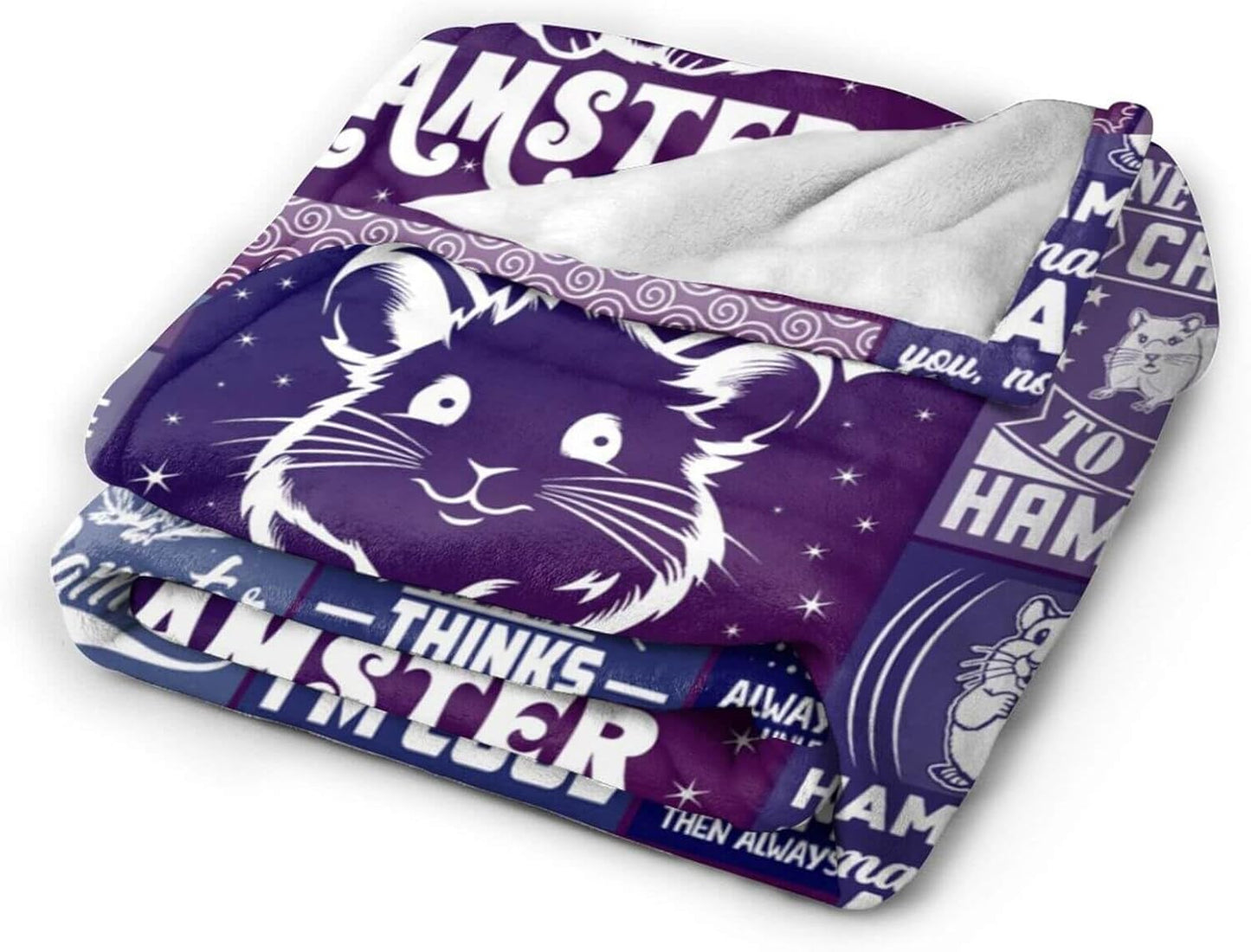 Hamster Blanket for Boys Girls, Cute Hamster Themed Design Printed Throw Blankets for Kids Lap, Chair Sofa, Warm Soft Cozy Blanket, 40"x 50"