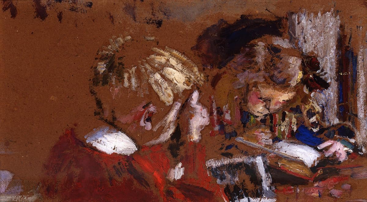 Children Boy and Girl Reading Painting by Edouard Vuillard 22"X40" Image Size on Matte Paper Fine Art Print Poster Shipped Rolled-up