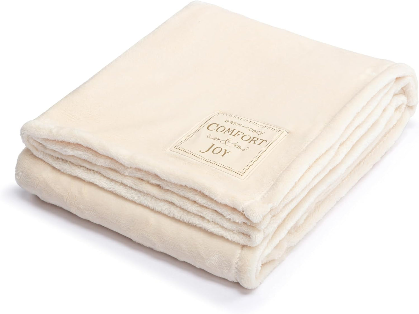 DEMDACO Cozy Holiday Christmas Throw Blanket 50 x 60 Inch Super Soft Plush Polyester Comfort and Joy