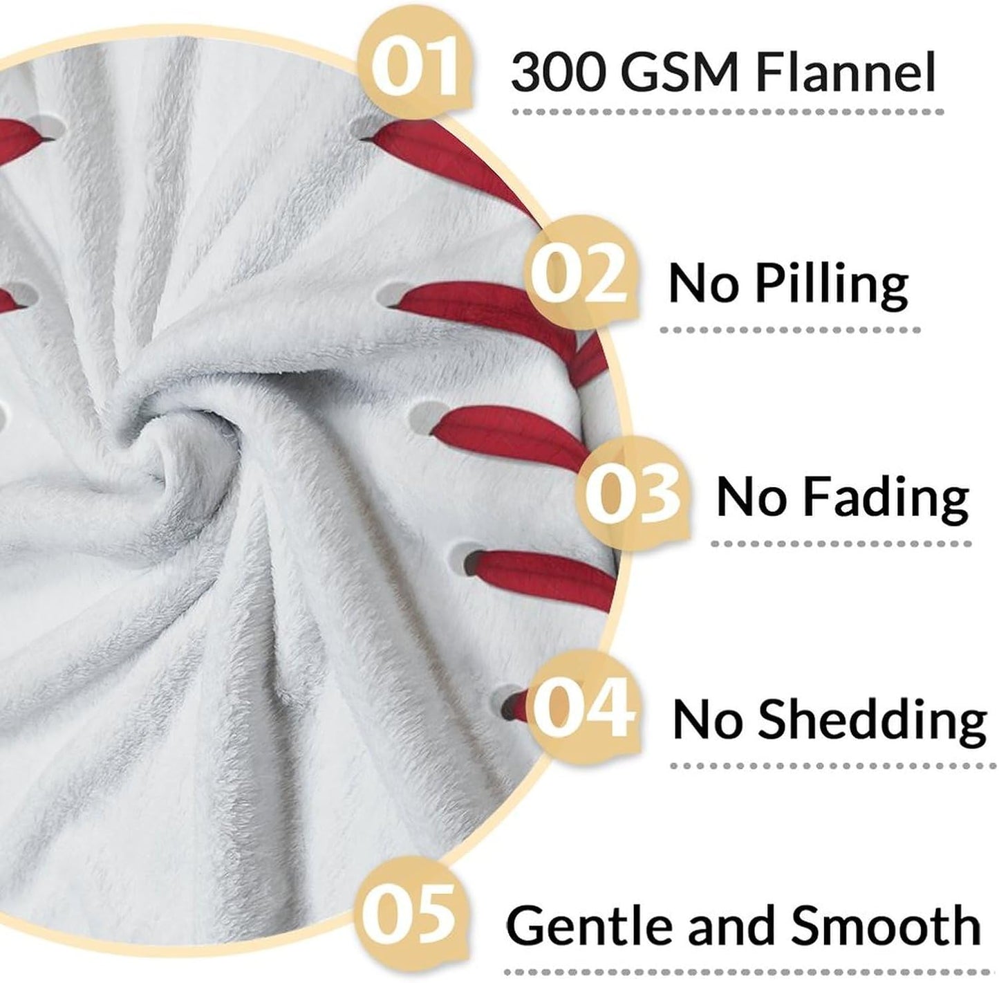 Baseball Blanket Gifts - 60"x80" Sports Throw Blanket for Adults, Kids - White Soft Plush Throws for Bed, Couch & Living Room
