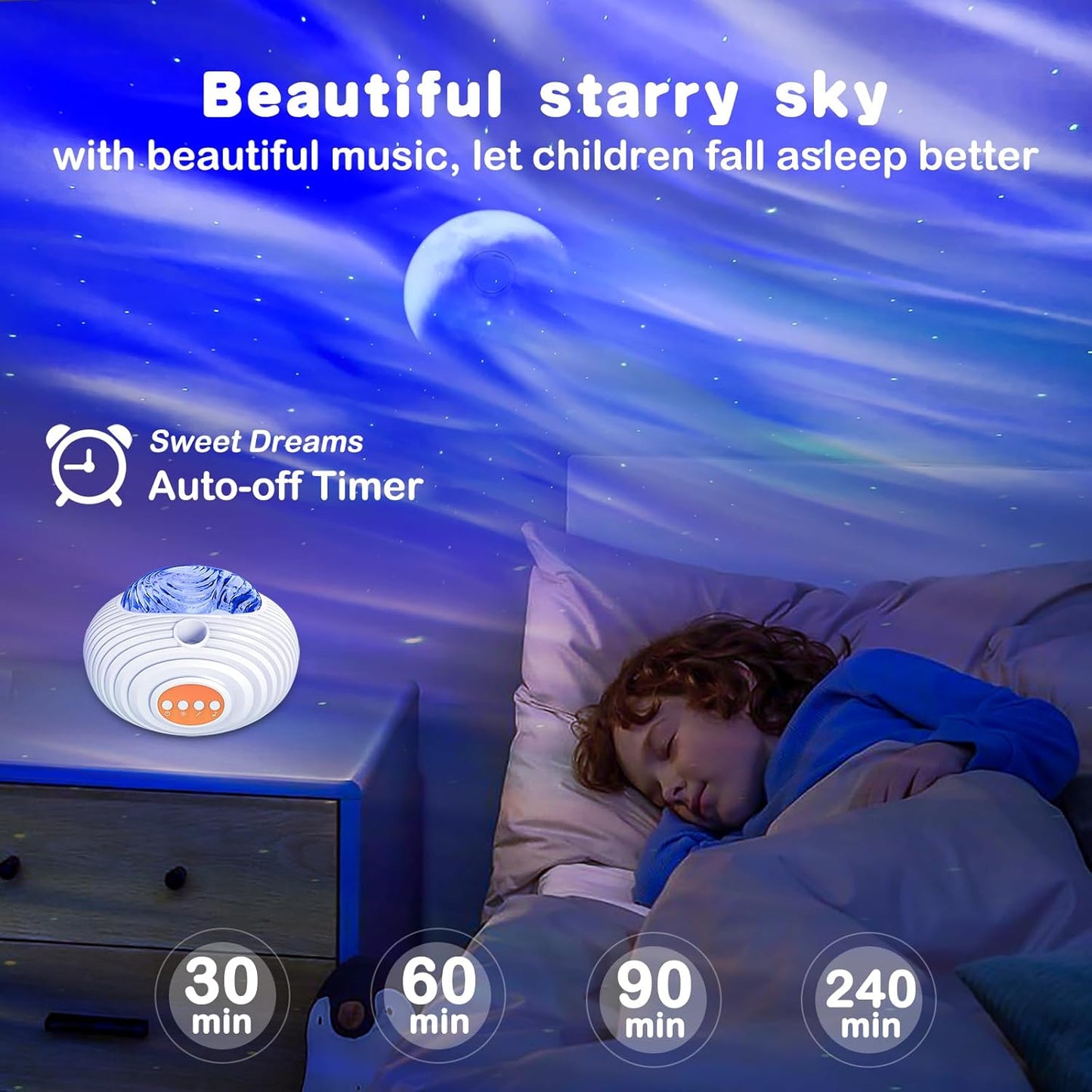 Star Projector, Double Effect Galaxy Projector Aurora and Milky Way Star Projector Galaxy Light with Bluetooth Speaker/Timer/Remote Night Light Projector for Kids, Adults etc