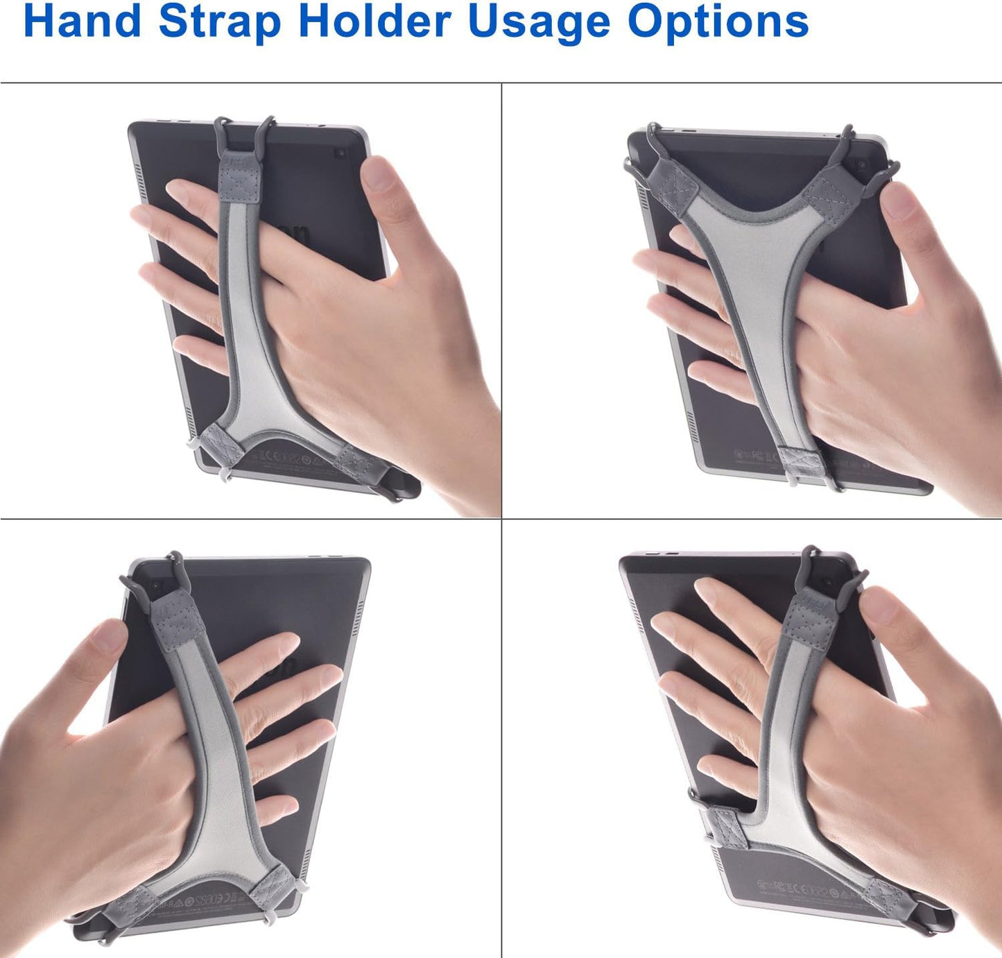 TFY Security Hand Strap Holder Finger Grip for Tablet -Compatible with Fire 7Inch / Fire HD 8 / iPad mini/Galaxy Tab S 8.4 / Galaxy Tab 2/3 / 4 / Galaxy Tab 7.7 (Grey)