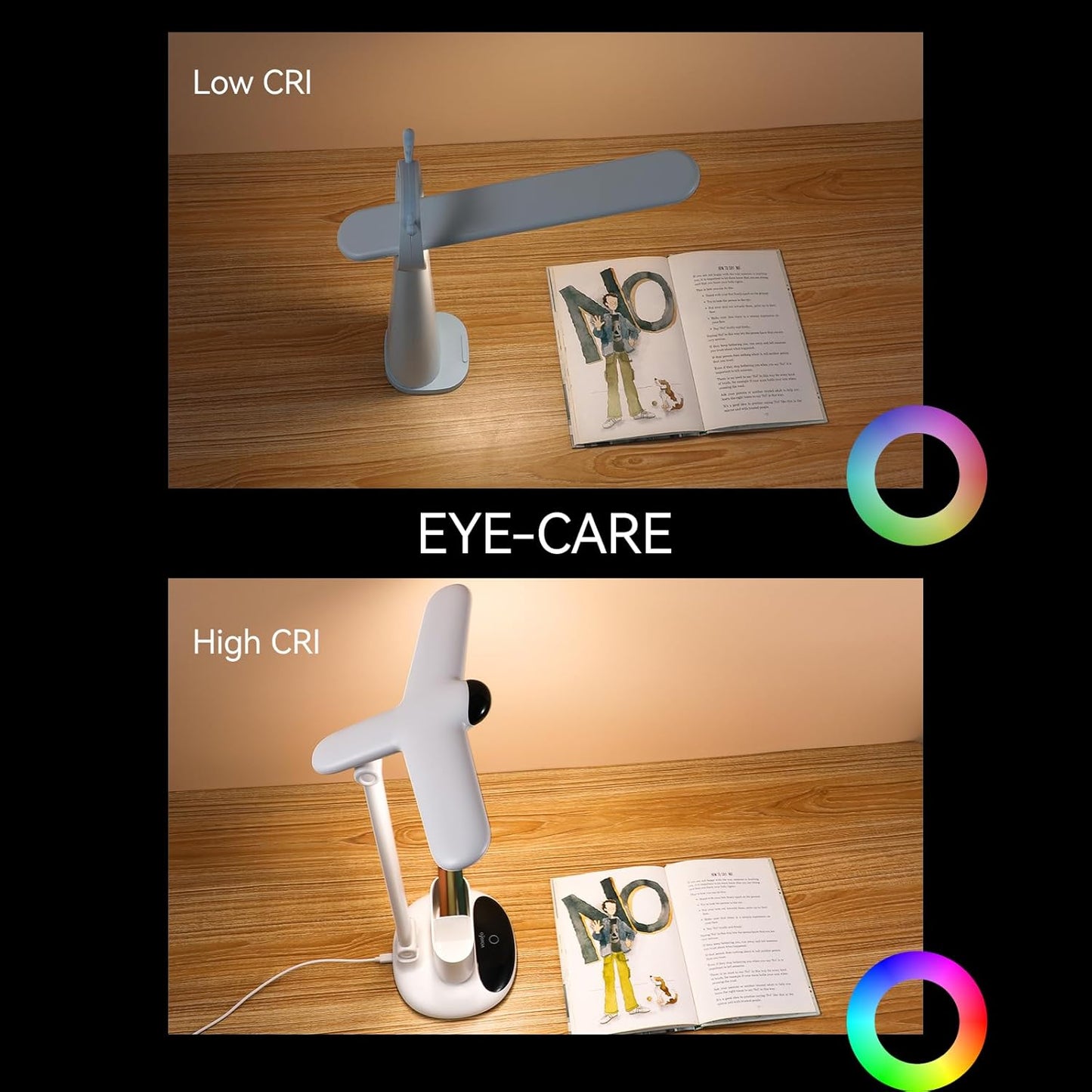 VAVOFO Eye-Caring Wireless Desk Lamp 6785 - Touch Control, 2700-7000K Color Temperature, 700 Lumens, Dual-Head Design, Pen Holder, USB-C Charging, 2400mAh Battery, 2.5hrs Wireless Use (White)