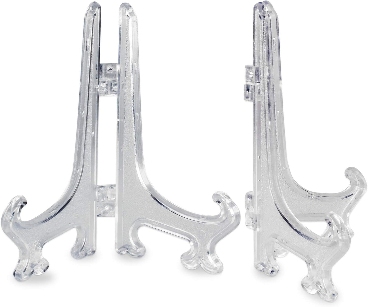 Super Z Outlet 5" Clear Plastic Easels or Stand/Plate Holders to Display Pictures or Other Items at Weddings, Home Decoration, Birthdays, Tables (24)