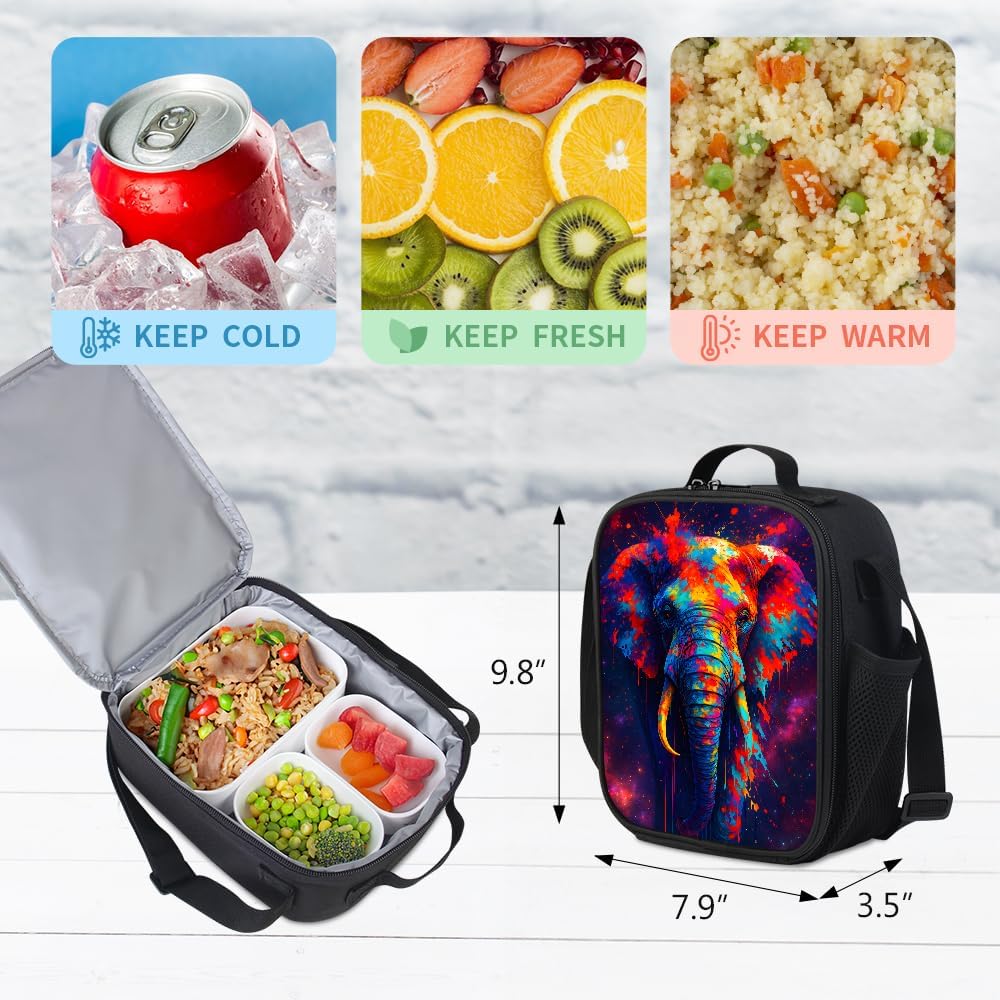 Kids Backpack for Boys Girls Preschool Kindergarten Backpacks Lightweight Elementary Middle School Bookbag with Lunch Box Set (Elephant)