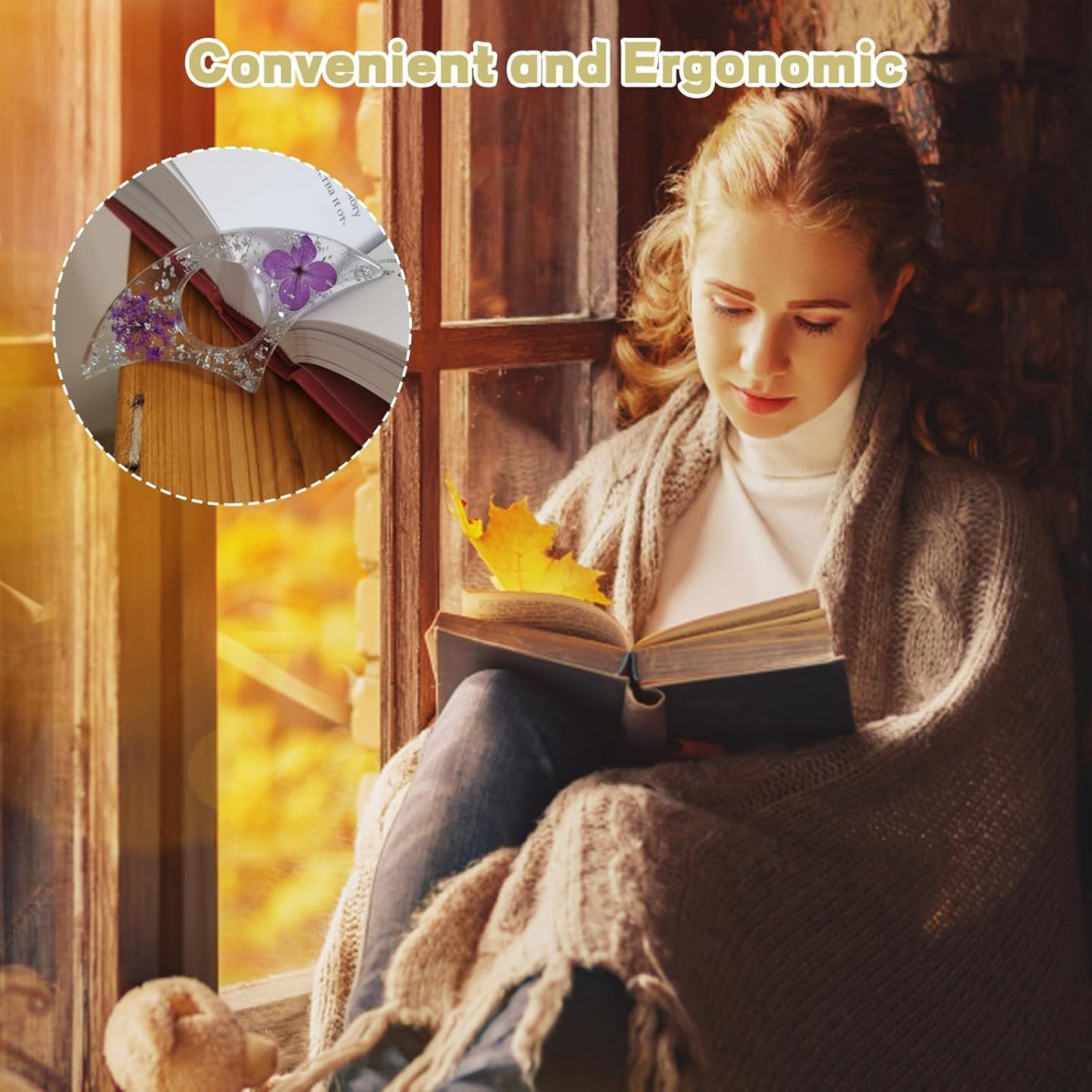 4PCS Resin Page Holder, 4 Thumb Book Page Holders for Reading, Non-Slip Design, Lightweight and Durable, Perfect for Books, Cookbooks, and Manuals