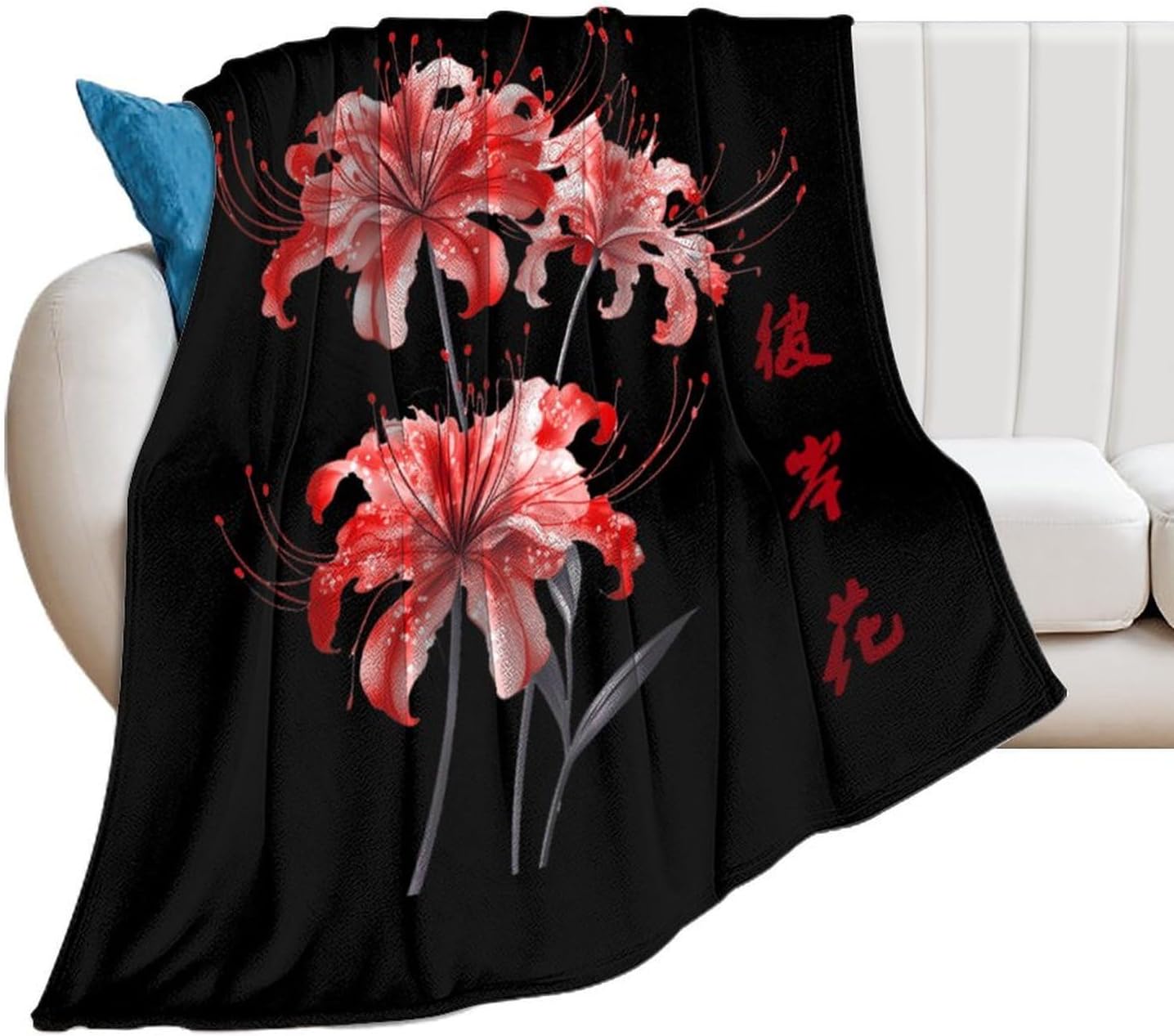 Higanbana Red Spider Lily Flannel Blanket Cozy Fuzzy Plush Throw Blankets for Couch Bed 30"*40"（76 * 100cm）