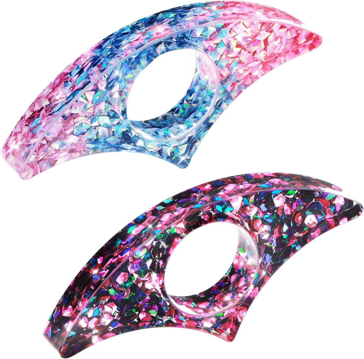 TIESOME 2 Pcs Thumb Book Page Holder for Reading, Glitter Dimond Thumb Ring Page Holder Resin Book Opener Thumb Bookmark Reading Accessories for Birthday Thanksgiving Party Wedding Gifts