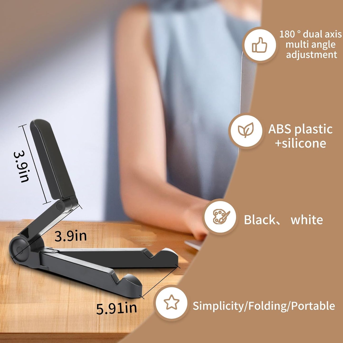 Caeithyo Portable Monitor Stand & Tablet Stand Holder- Adjustable, Foldable, Light-Weight, Compatible with 7 to 10.2 Inches Most Tablets, Kindle Fire and Smart Phones