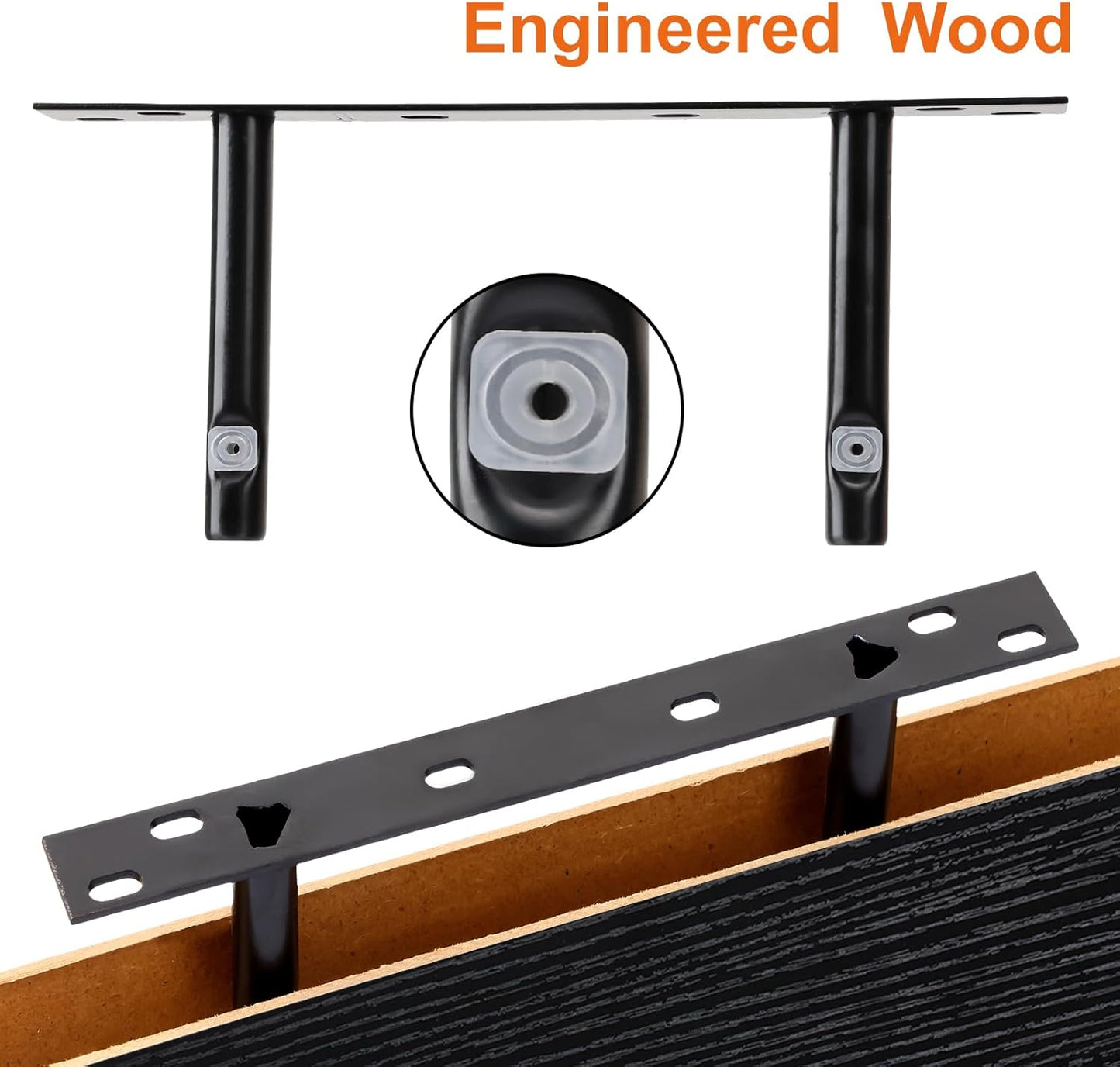 Fixwal Floating Shelves, Wall Mounted Rustic Wood Shelves for Bathroom, Living Room, Bedroom and Kitchen, Wall Shelves for Storage,Books,Room Decor (Black, Set of 4, 15.8 Inch)