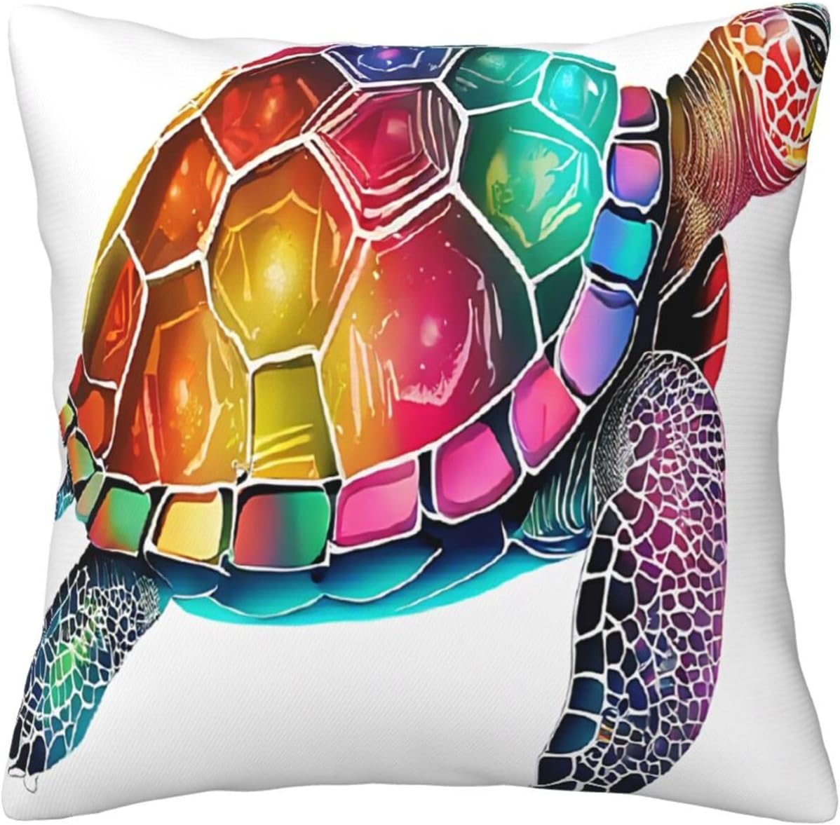 All-Season Square Pillow Covers 18"X18", Sea Turtle, Decorative Throw Pillow Covers for Sofa Bed Couch, Hidden Zipper Cushion Cover, Square Lumbar & Accent Pillowcases for Home Decor