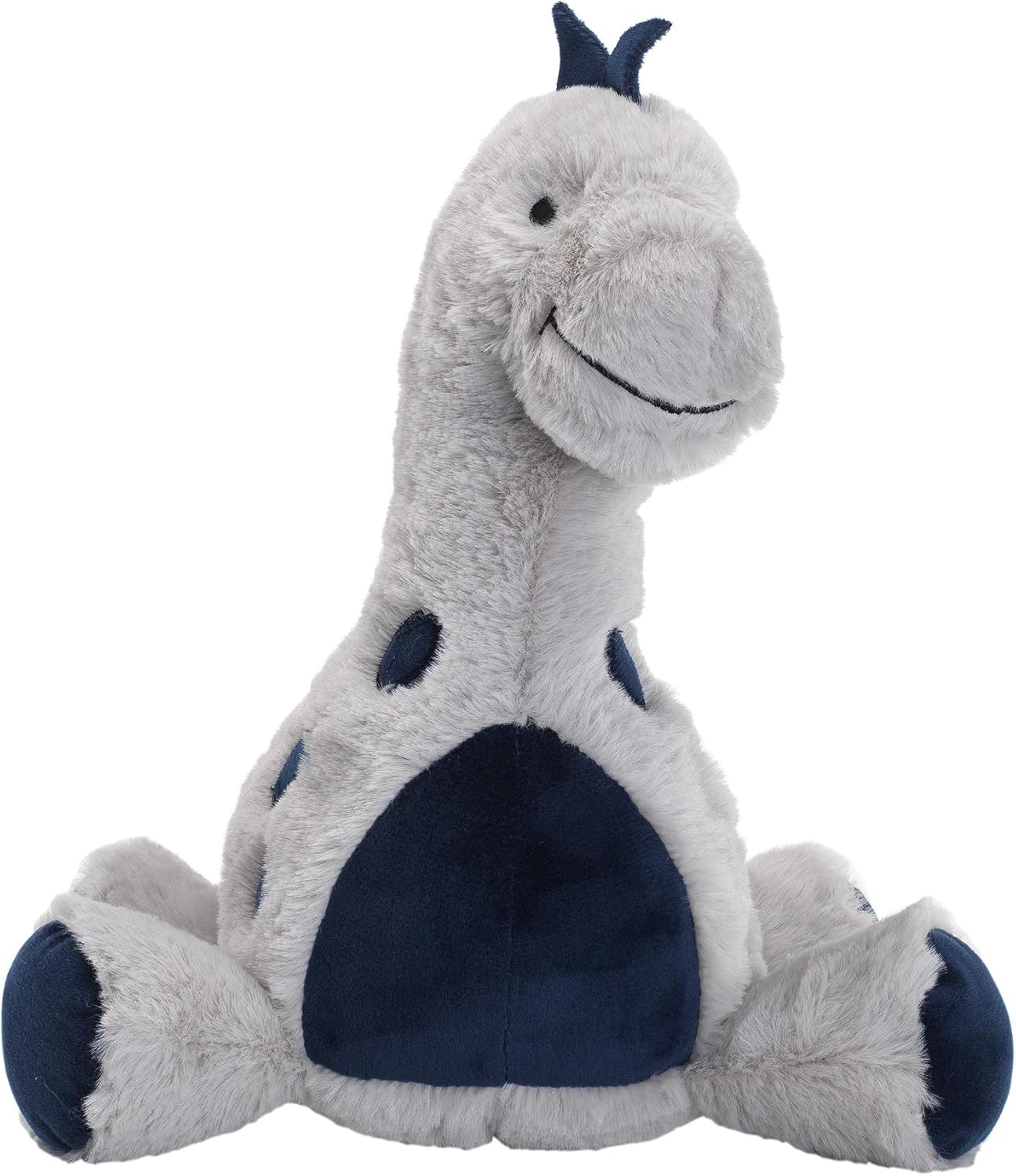 Lambs & Ivy Baby Dino Blue/Gray Plush Dinosaur Stuffed Animal Toy Plushie- Spike