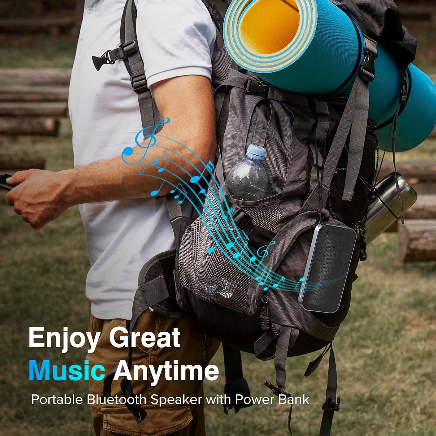 AFK Bluetooth Speaker with Portable Charger,Wireless Speaker with 22.5W Fast Charging Battery Pack for Outdoor,Travel,Home,Holiday Birthday Gifts