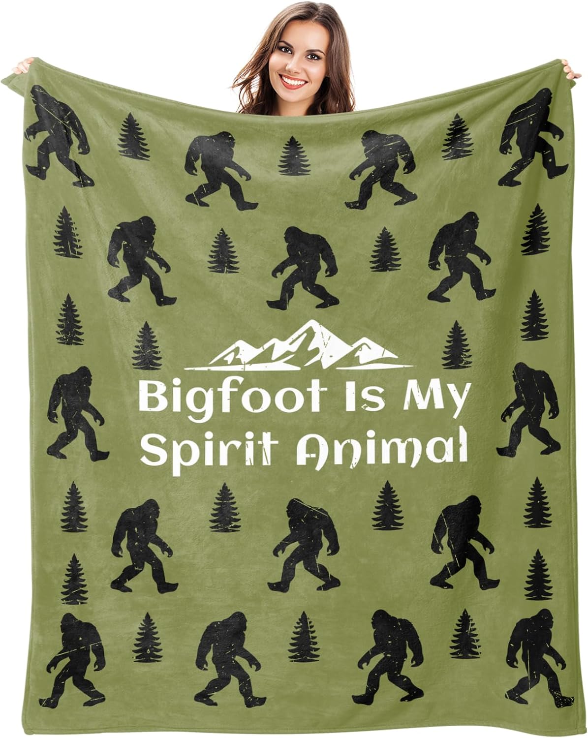 Bigfoot Blanket 50"x60", Big Foot Sasquatch Gifts, Sasquatch Gifts, Cool Bigfoot Gifts for Men, Women, Dad, Grandpa, Birthday Gift Throws Blanket