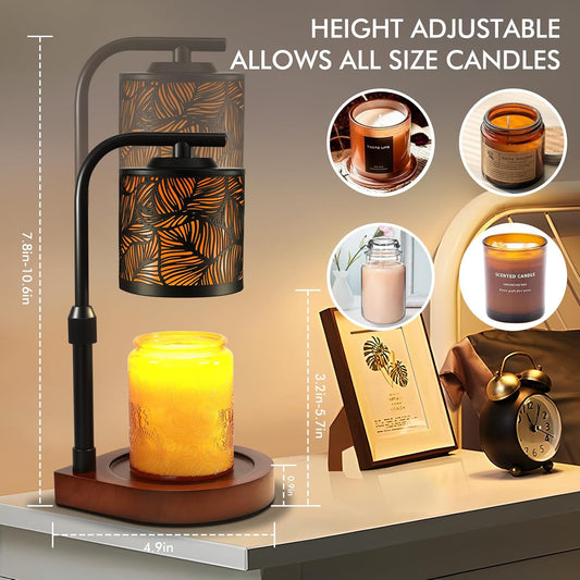 Candle Warmer Lamp with Timer & Dimmer- Electric Wax Melt Warmer with Adjustable Height for Scented Candles, Home Décor Fragrance and House Warming Birthday Gifts for Women Mom