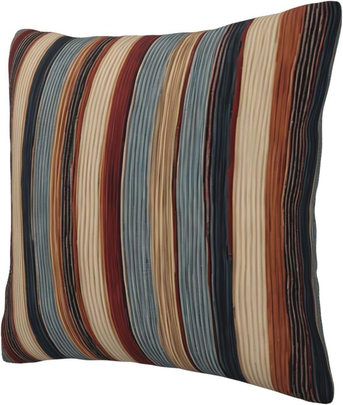 All-Season Square Pillow Covers 18"X18", Colorful Stripes, Decorative Throw Pillow Covers for Sofa Bed Couch, Hidden Zipper Cushion Cover, Square Lumbar & Accent Pillowcases for Home Decor