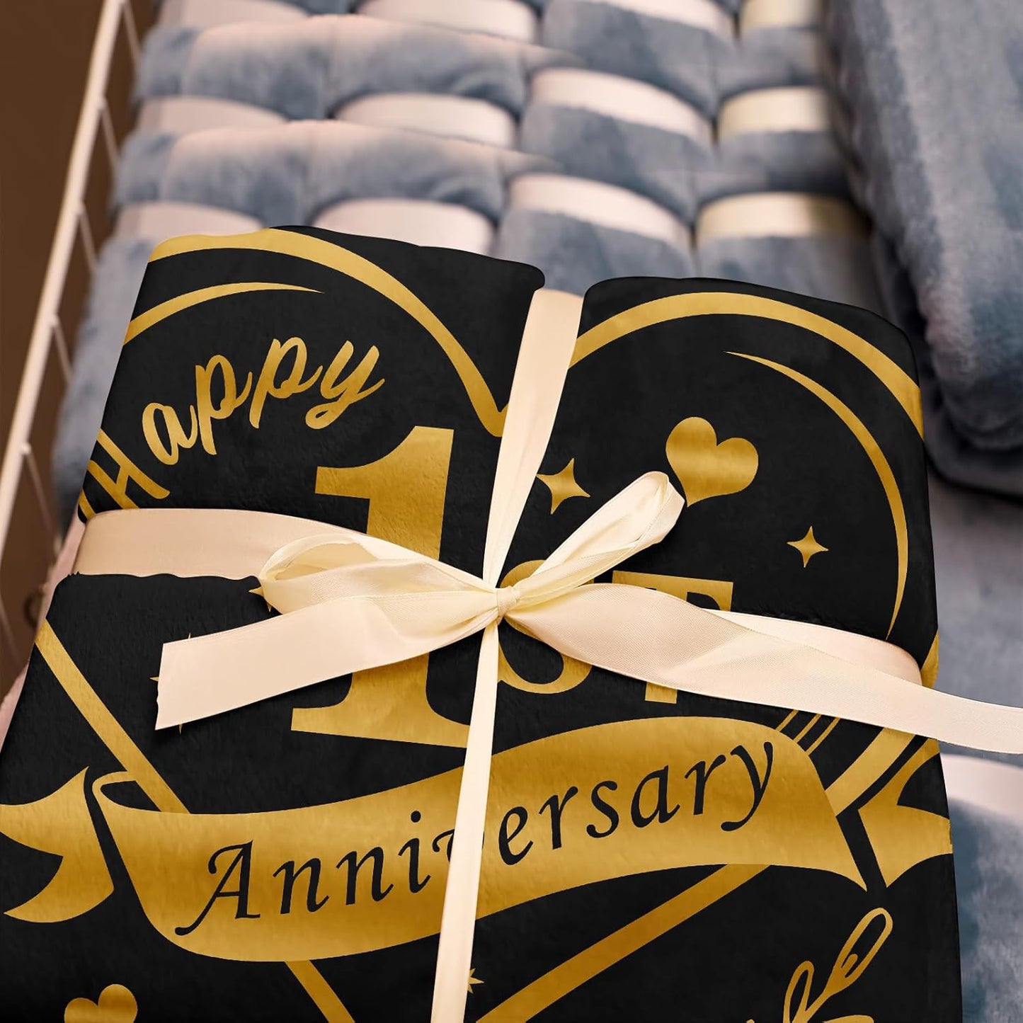 Amonee-YL 1 Year Wedding Anniversary Blanket 50"X60", 1 Year Anniversary Romantic Gifts for Him/Her, 1st Anniversary Wedding Gifts for Husband/Wife, Wedding Gifts for Couples One Year Anniversary