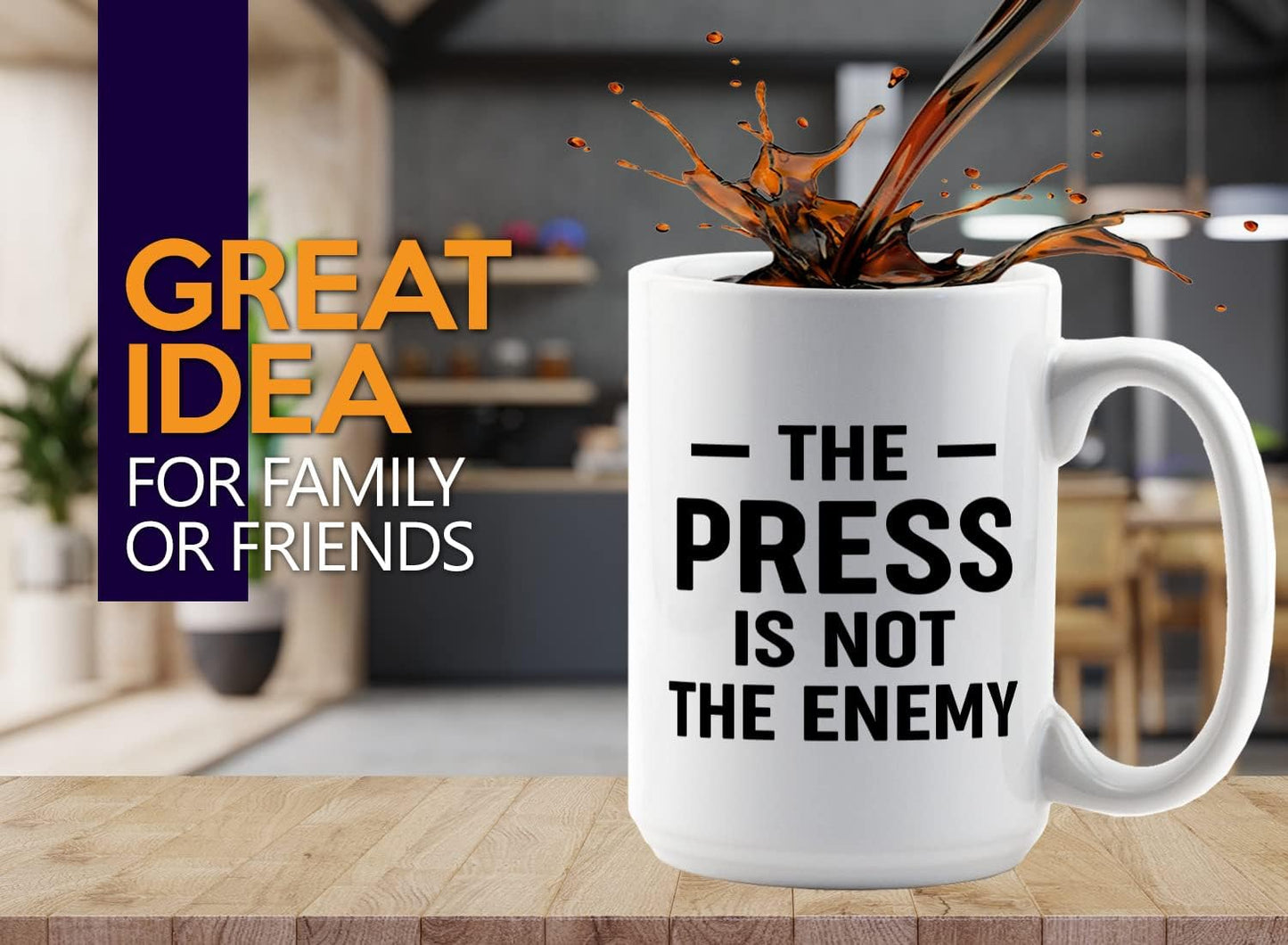 Journalist Coffee Mug 15oz White -Not the Enemy - Reading Lover Book Club Gift Author Appreciation Writer Journalism Novelist Scriptwriter