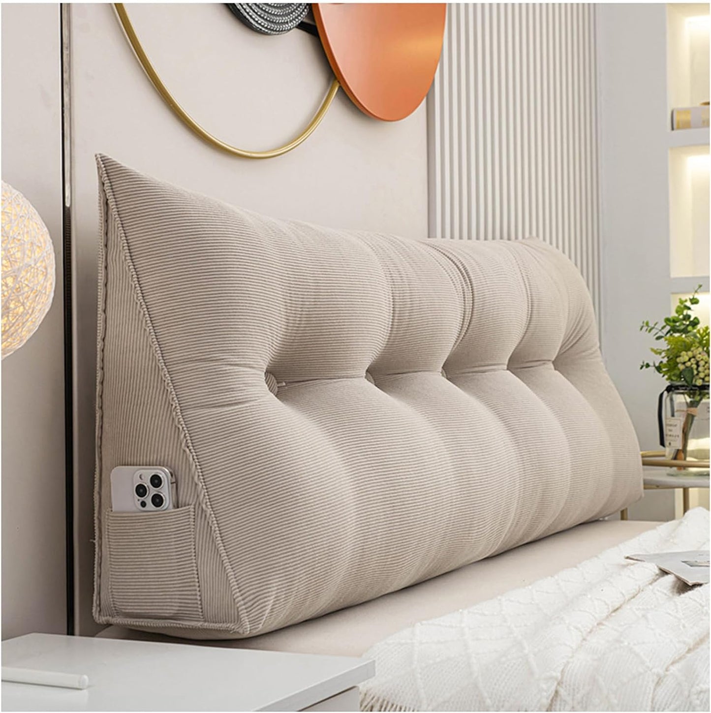 Headboard Wedge Pillow, Queen Headboard Pillow, Positioning Support Bed Rest Reading Pillows, Rest Pillow Large Bolster Cushion Headboard Backrest Wedge Pillow,C,100cm