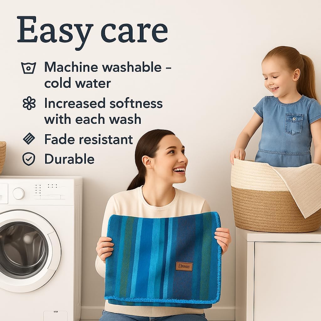 Alpaca Wool Blanket – Naturally Warm and Ultra-Soft Comfort – 95 x 65- Breathable and Hypoallergenic – Non-Itchy Alpaca Blanket, Handwoven, Cozy Feel and Beautiful Natural Texture(Turquoise Blue)