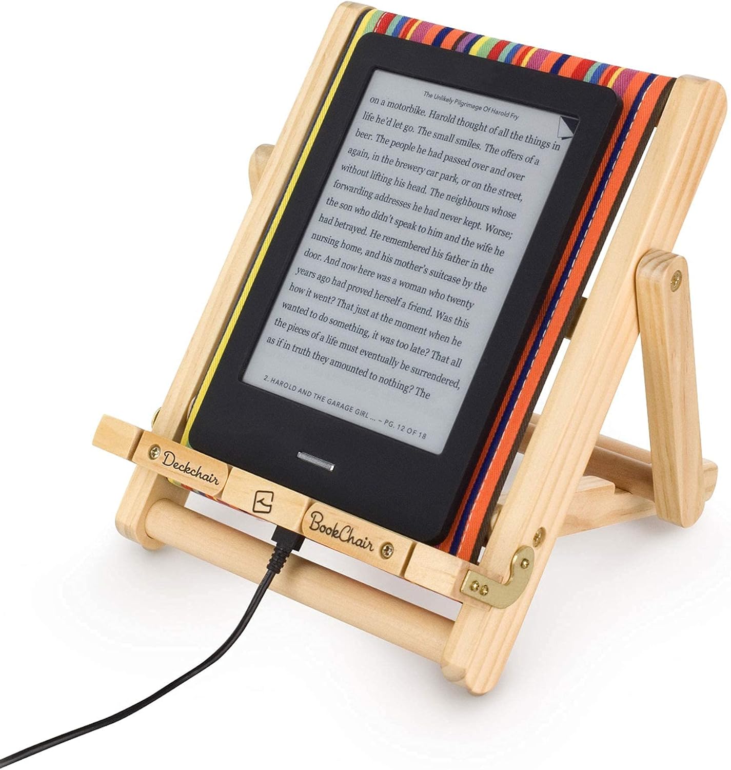 Gifts for Readers & Writers Book Stand Holders Wood Ipad Stand Multistripe, Stylish Wooden Book Holders for Reading Hands Free, Compact and Portable Wooden Cookbook Stands, Textbook Holder