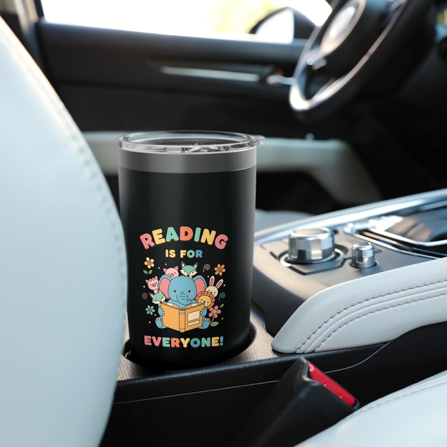 Reading Is For Everyone Elephant Book Lover Stainless Steel Insulated Tumbler