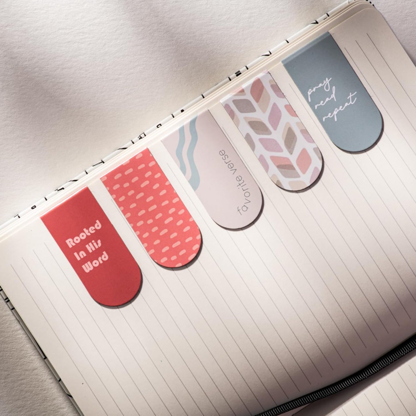 DiverseBee Magnetic Bible Bookmarks - 5 Pack Magnetic Book Marks for Reading Women, Men and Kids, Page Markers, Bible Study Supplies and Christian Gifts, Bible Accessories (Pray)