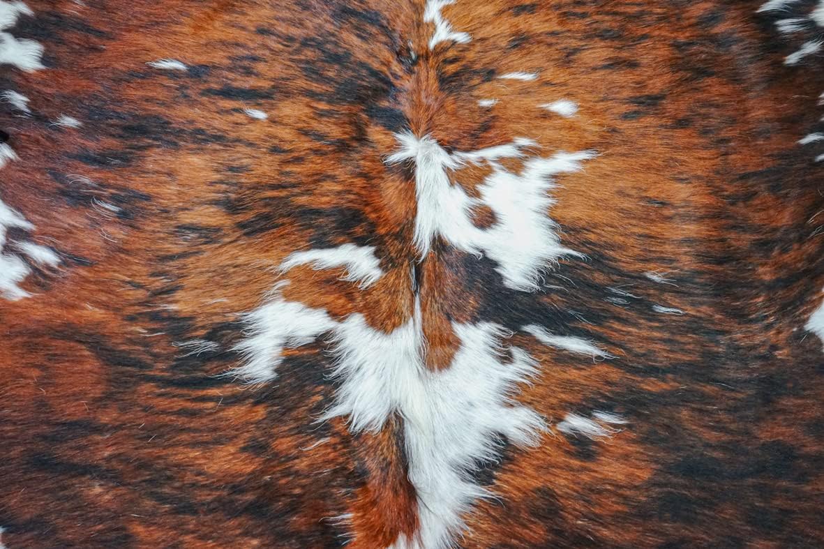 bonanza leathers Genuine Cowhide Rug Classic Tricolor Size S/L/XL 5X6/6X7/7X8 FT (XL)