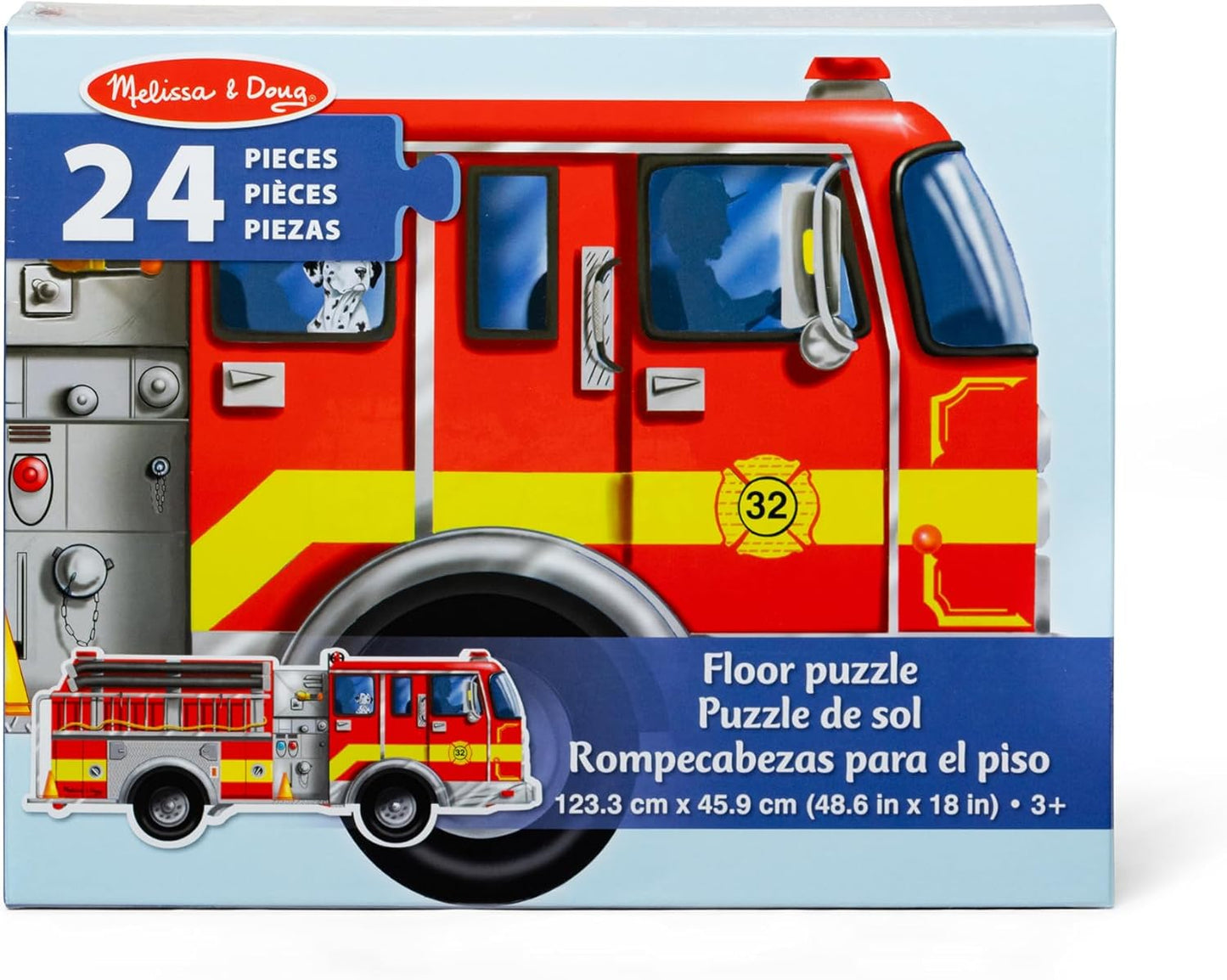 Melissa & Doug Fire Truck Jumbo Jigsaw Floor Puzzle (24 pcs, 4 feet Long) - FSC Certified