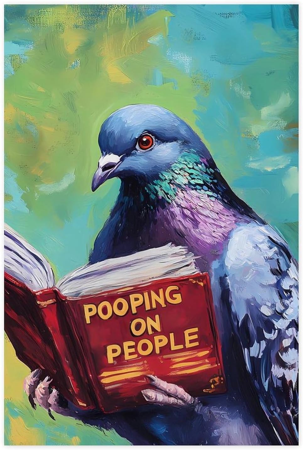 Pigeons Reading Pooping On People Personalized Poster Self-Adhesive Poster Printing Waterproof Home Decor Wall Art 30 * 45（cm）