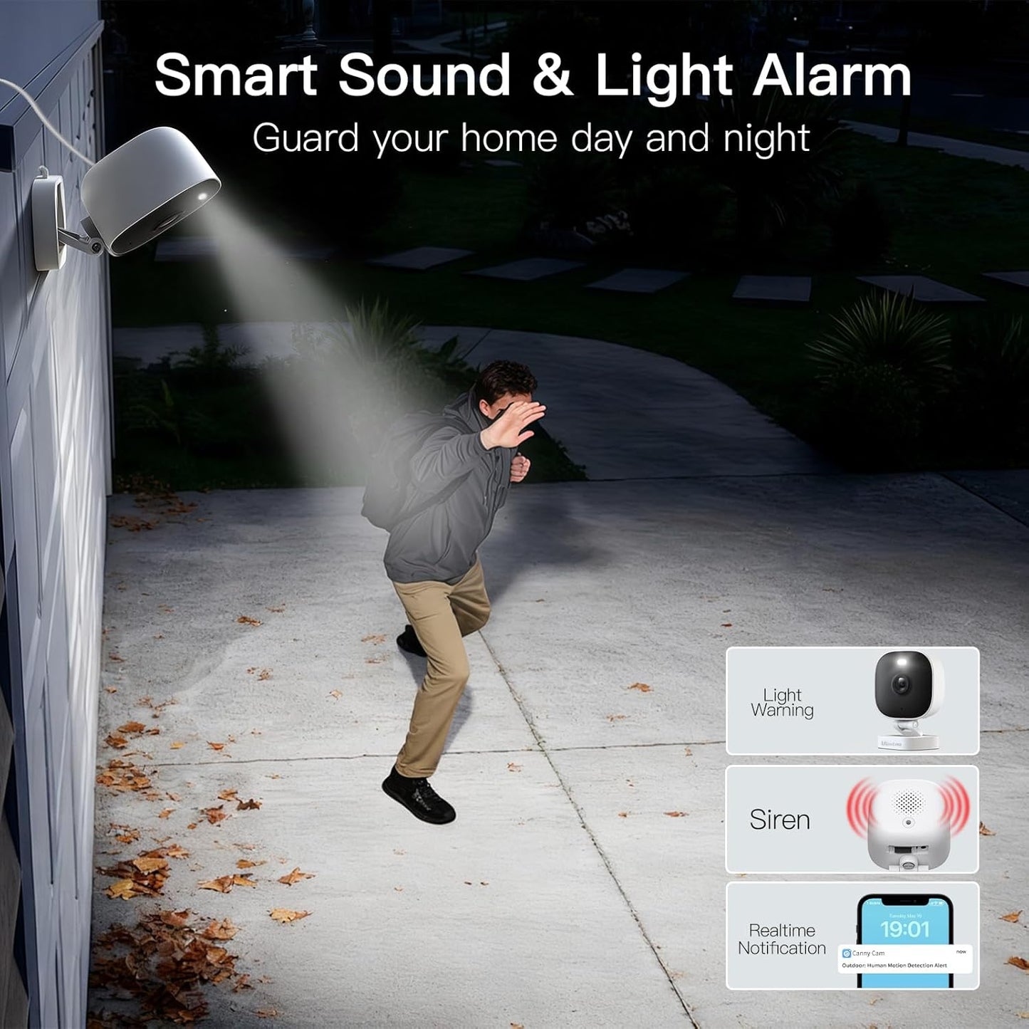 Vimtag Security Camera Outdoor 2.5K, 2.4G/5G Smart Wi-Fi Cameras for Home Security with Color Night Vision, Motion Activated Spotlight/Siren, IP66,2-Way Audio, Support Cloud/512G SD Card Storage,Wired