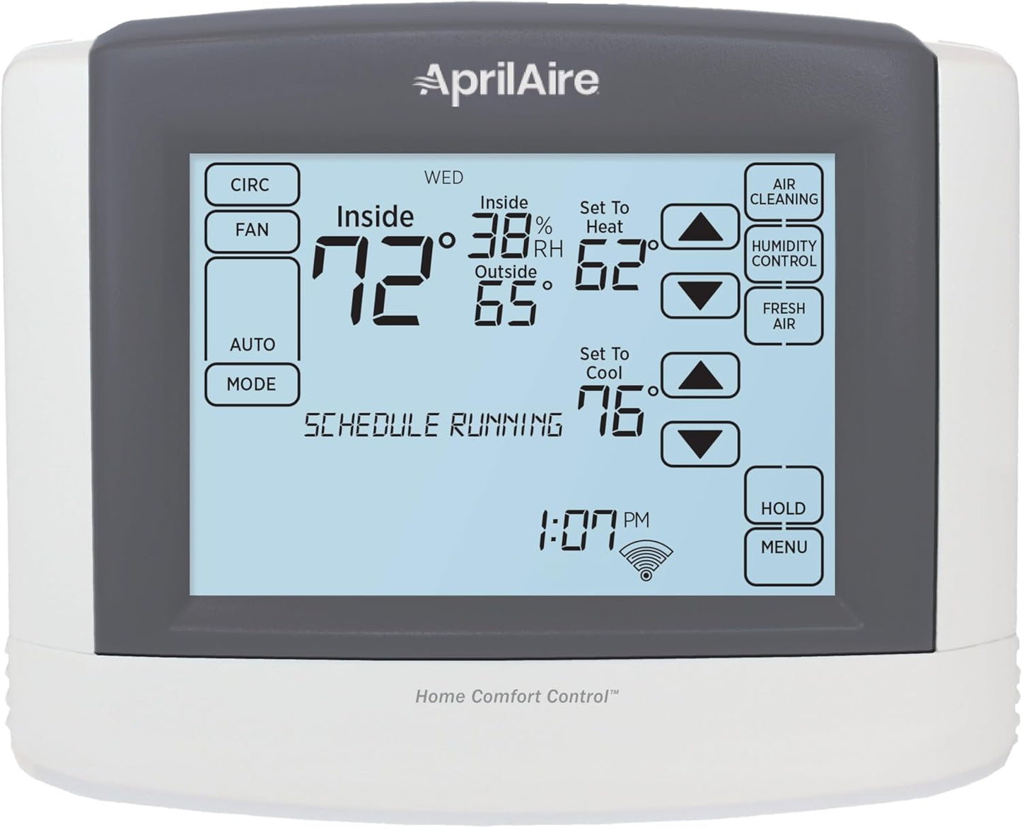 AprilAire 8910W Wi-Fi Programmable Touchscreen Thermostat with IAQ Control; Amazon Alexa and Google Assistant Compatible