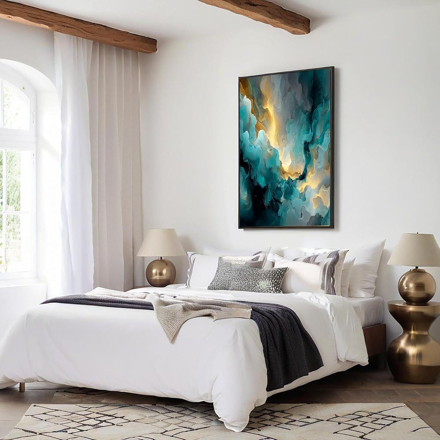 GDJSMIN Abstract Art Scene Wall Art, Dream Cloud Pattern Poster for Reading Room Living Room Decor 16x 24 inch Unframed