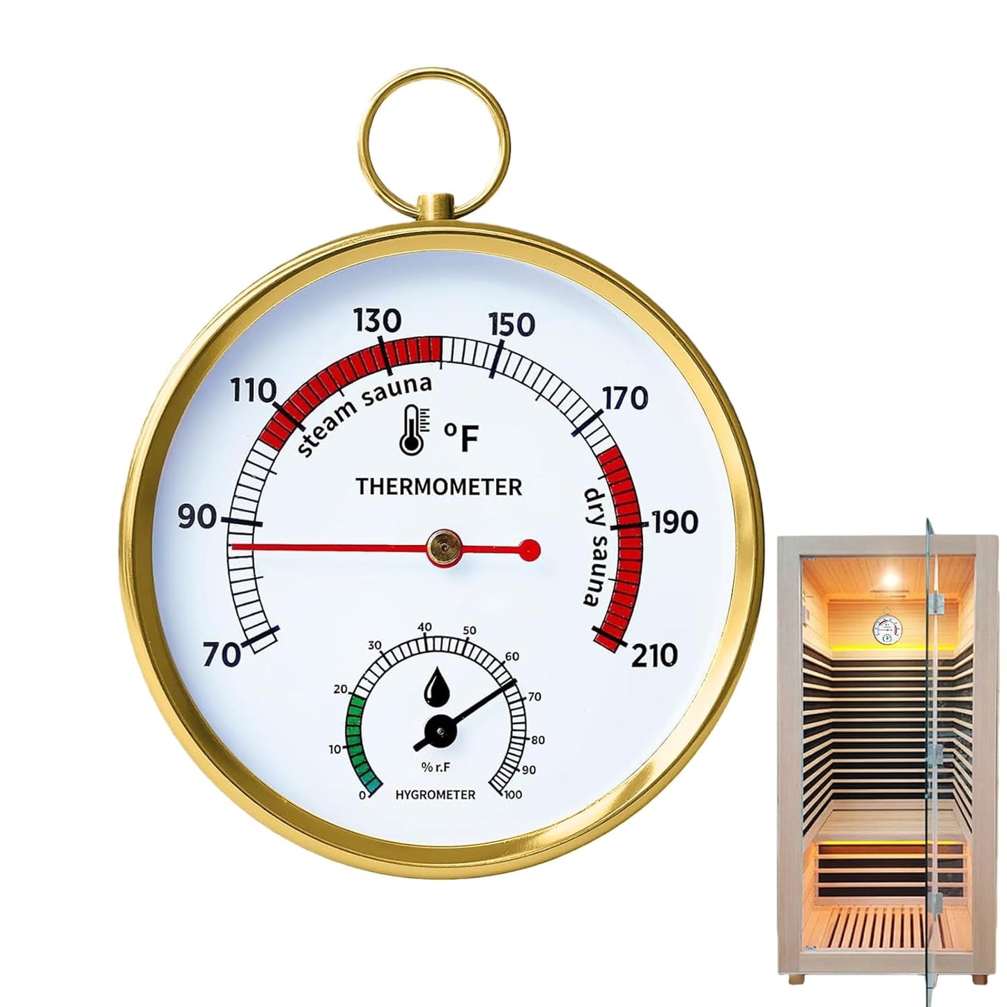Steam Sauna Temperature Gauge | Heat-Resistant Easy to Read Portable Monitor | Sauna Humidity Gauge Monitor | for Adults Lovers Family Friends Enthusiasts Women