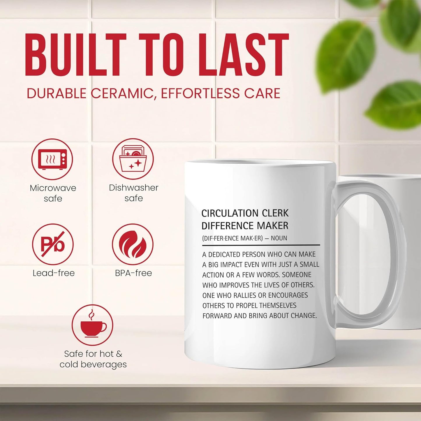 Circulation Clerk Definition Mug - Library Assistant Coffee Cup - Book Lover Funny Gift From Colleagues - Reading Enthusiast Tea Mugs - Information Specialist Cups - 11 Oz Ceramic Gifts For