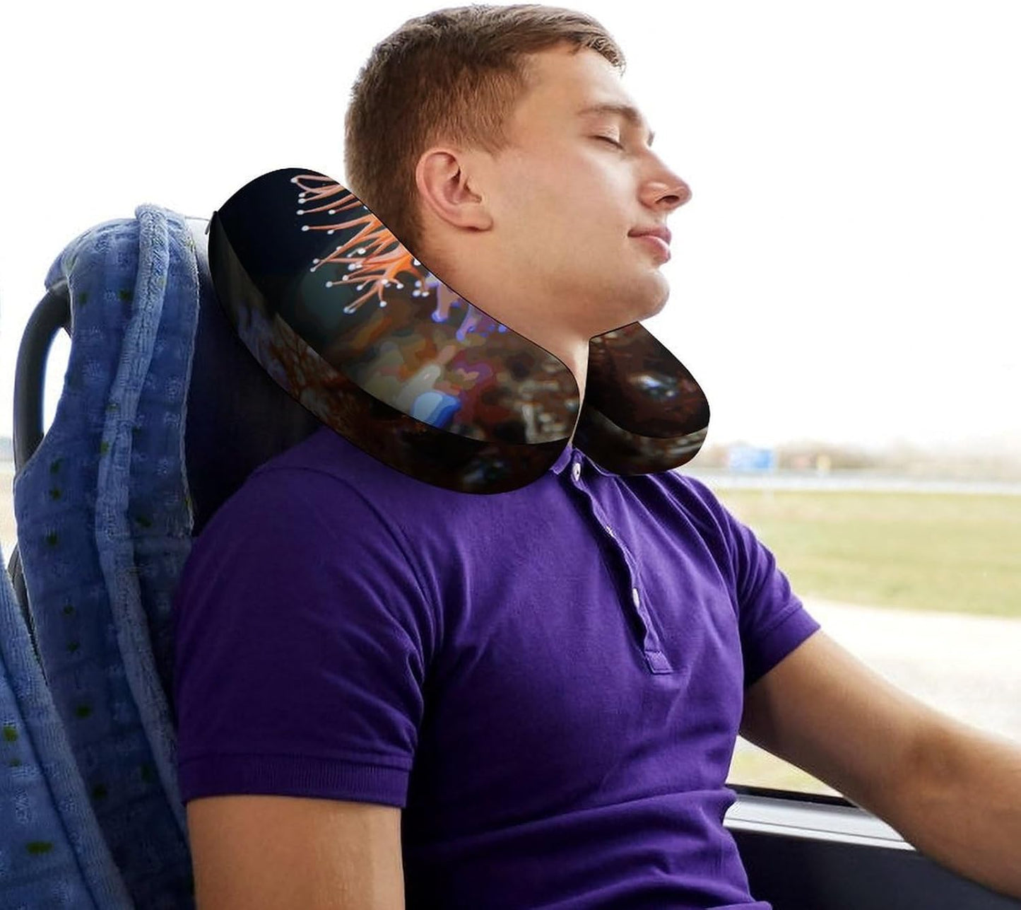 Nudibranch Neck Pillow Memory Foam U Shaped Pillows Portable Pillows for Shoulder Travel Head Support Pillow with Concealed Zipper for Airplane Car Home Office