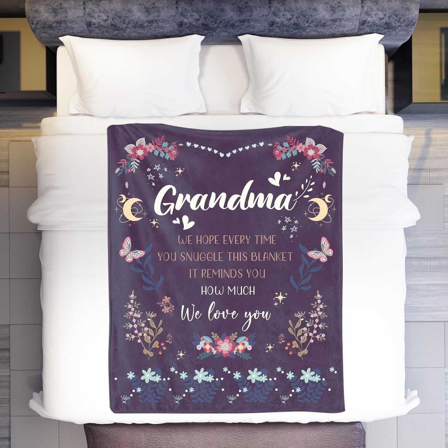 BeneCharm Grandma Blanket Gifts - 60' x 50' - Birthday for Grandma from Grandkids